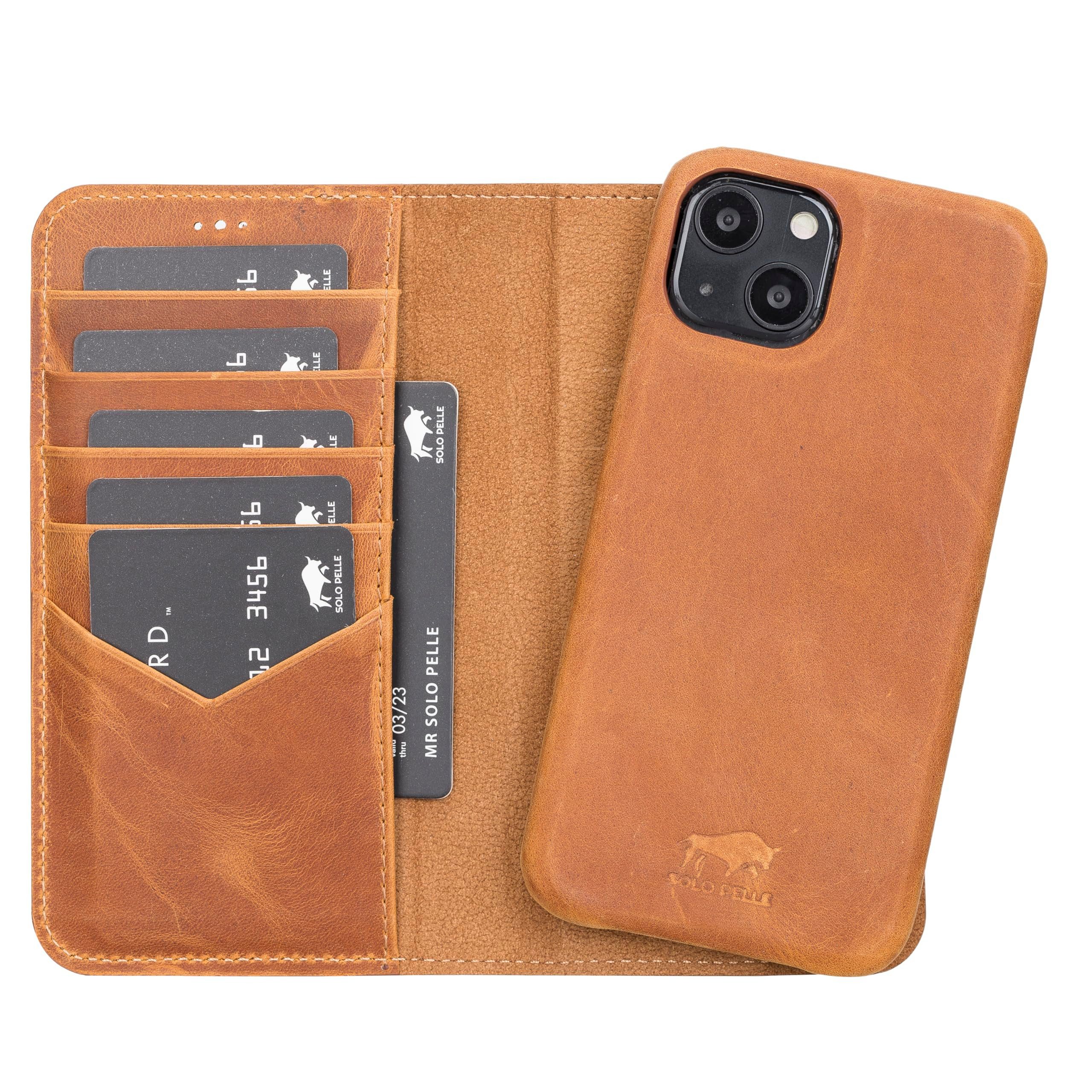 Solo Pelle Smartphonetasche Lederhülle für iPhone 15 6.1 Zoll abnehmbare Hülle inkl. Kartenfächer