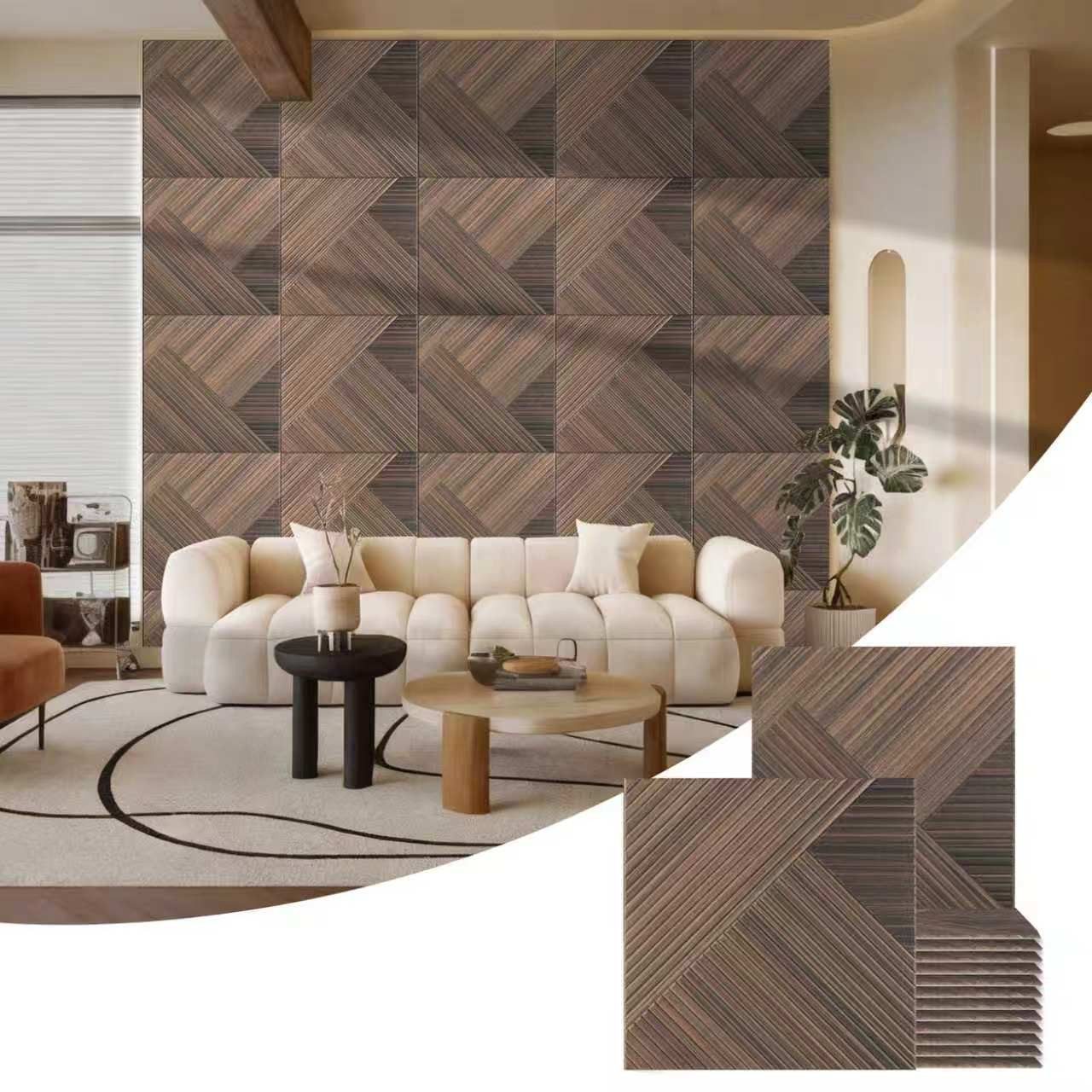 BUBOS Wandpaneel 4 Akustikpaneele selbstklebend für Wand und Decke, BxL: 60x60 cm, 0,36 qm, (4-tlg) Schallschutzpaneele, Wanddekoobjekt, 3D Wandverkleidung