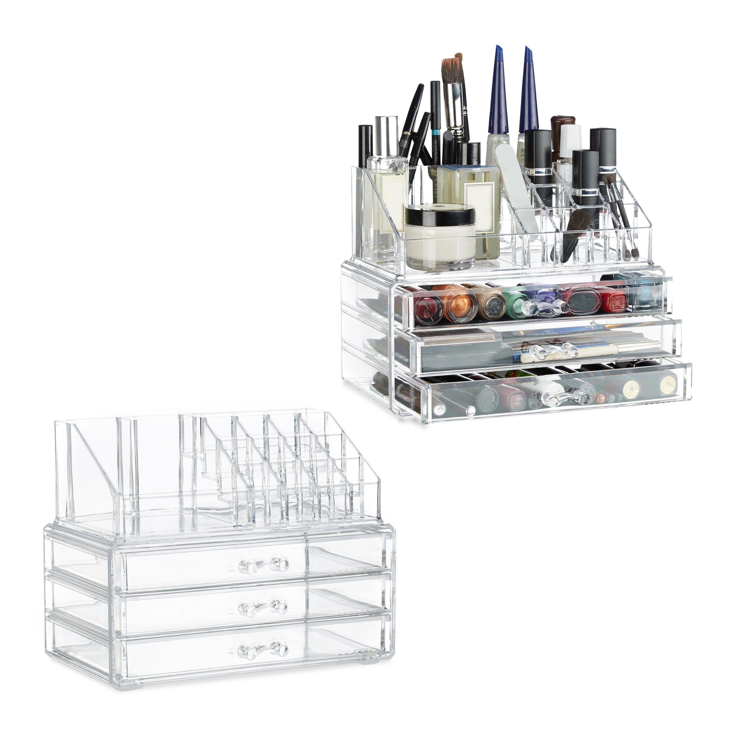Make-Up Organizer 2 x Make Up Organizer transparent