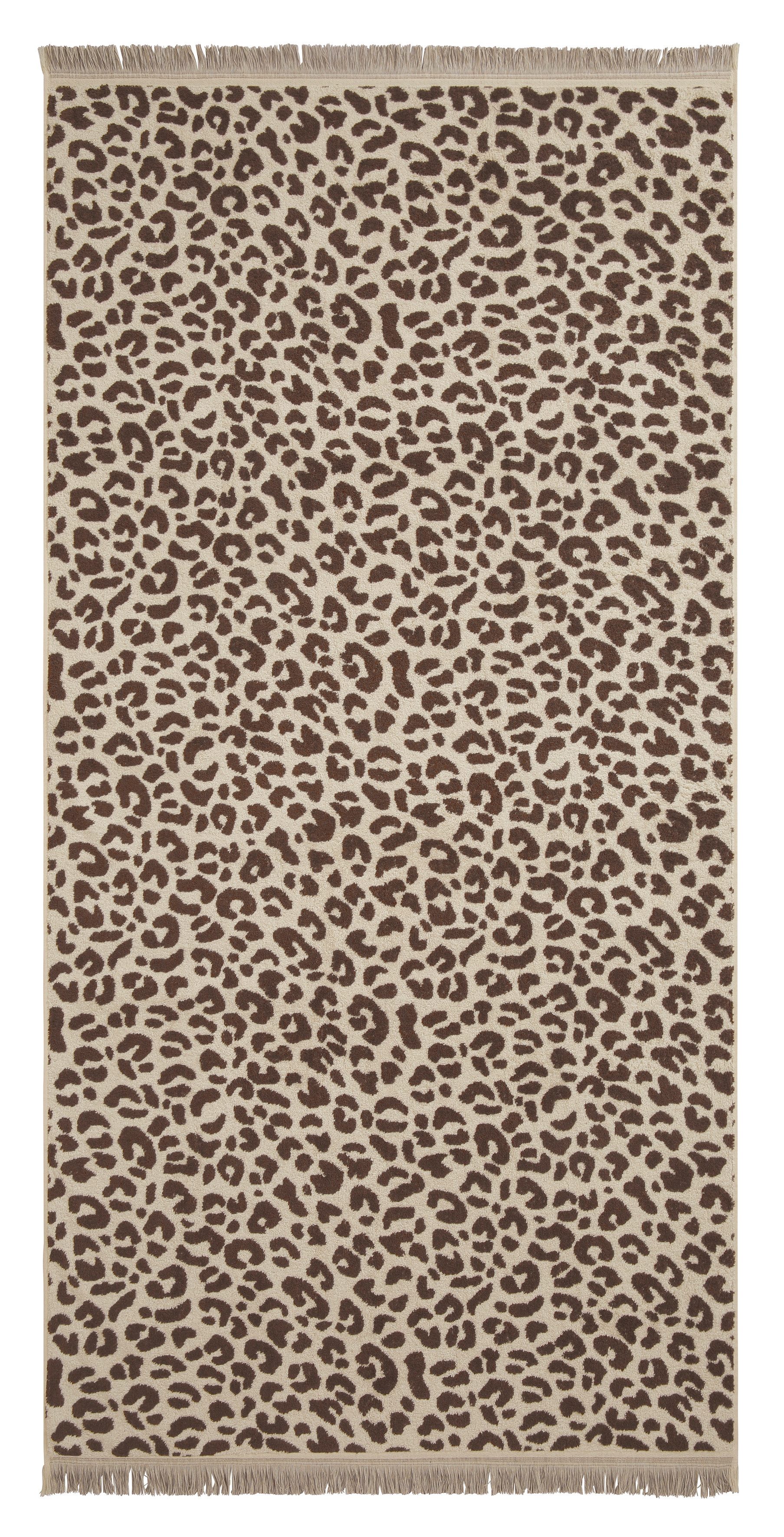 OTTO home Strandtuch Tiffani, Leopardenmuster, Premium Strandtücher 2-tlg, 500 gr/m², Frottier (2-St), 90x180 cm, Animal Print, Leo, modern, Urlaub, mit Fransen