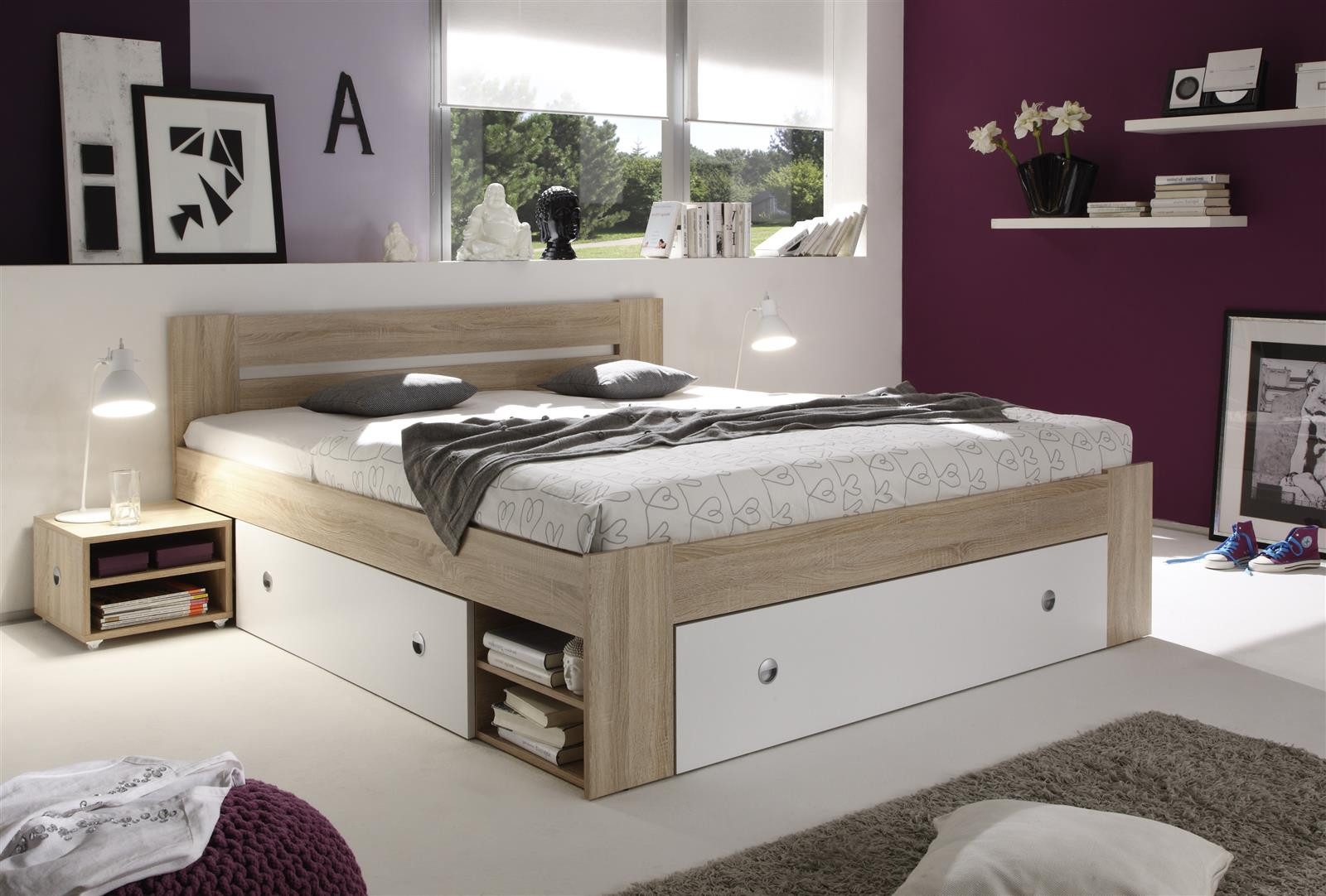 PREISBRECHER Stauraumbett Robina, 145 x 86 x 204 cm (B/H/T)