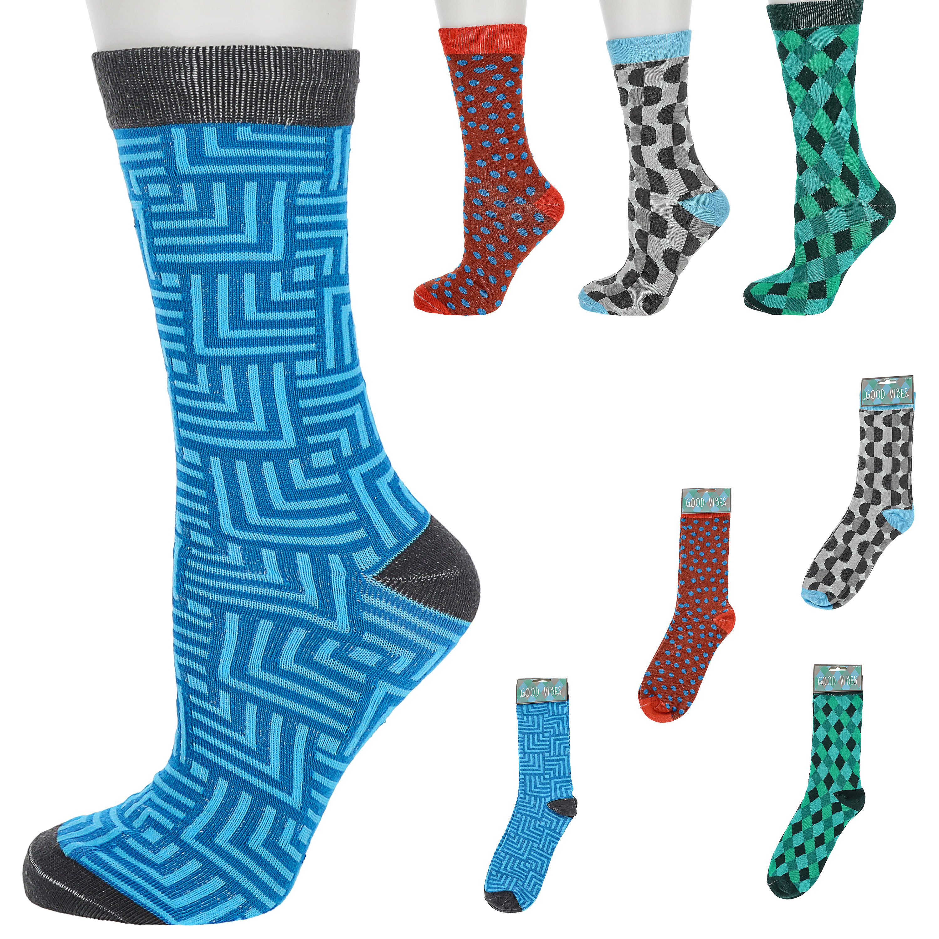 CEPEWA Socken Herrensocken Color 4er Pack 42-46 bunt Polyester Baumwolle Elasthan – Bild 5 von 5