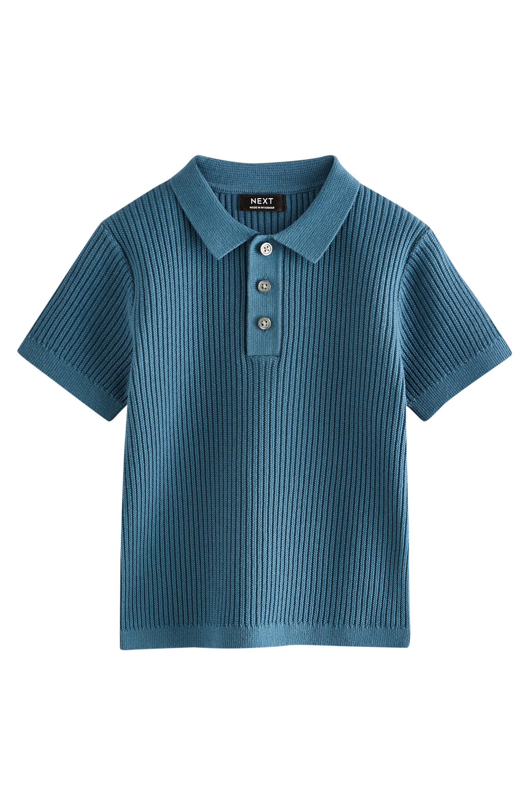 Polokragenpullover Strick-Poloshirt mit Knopfdetail 100 % Baumwolle