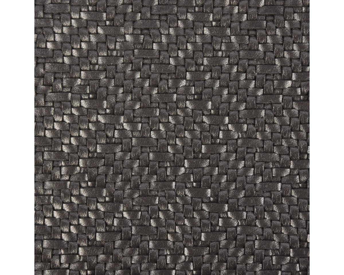 Thumbnail - SCHÖNER LEBEN. Stoff Kunstleder Lederimitat Flechtmuster stahlgrau metallic 1,4m Breite, mit Metallic-Effekt