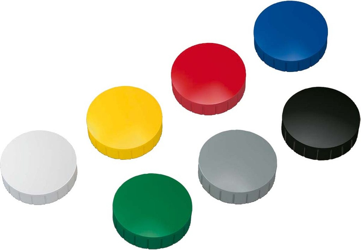 MAUL Magnet Rundmagnet Solid 38 mm 2,5 kg Haftkraft 10 Stück farbig sortiert