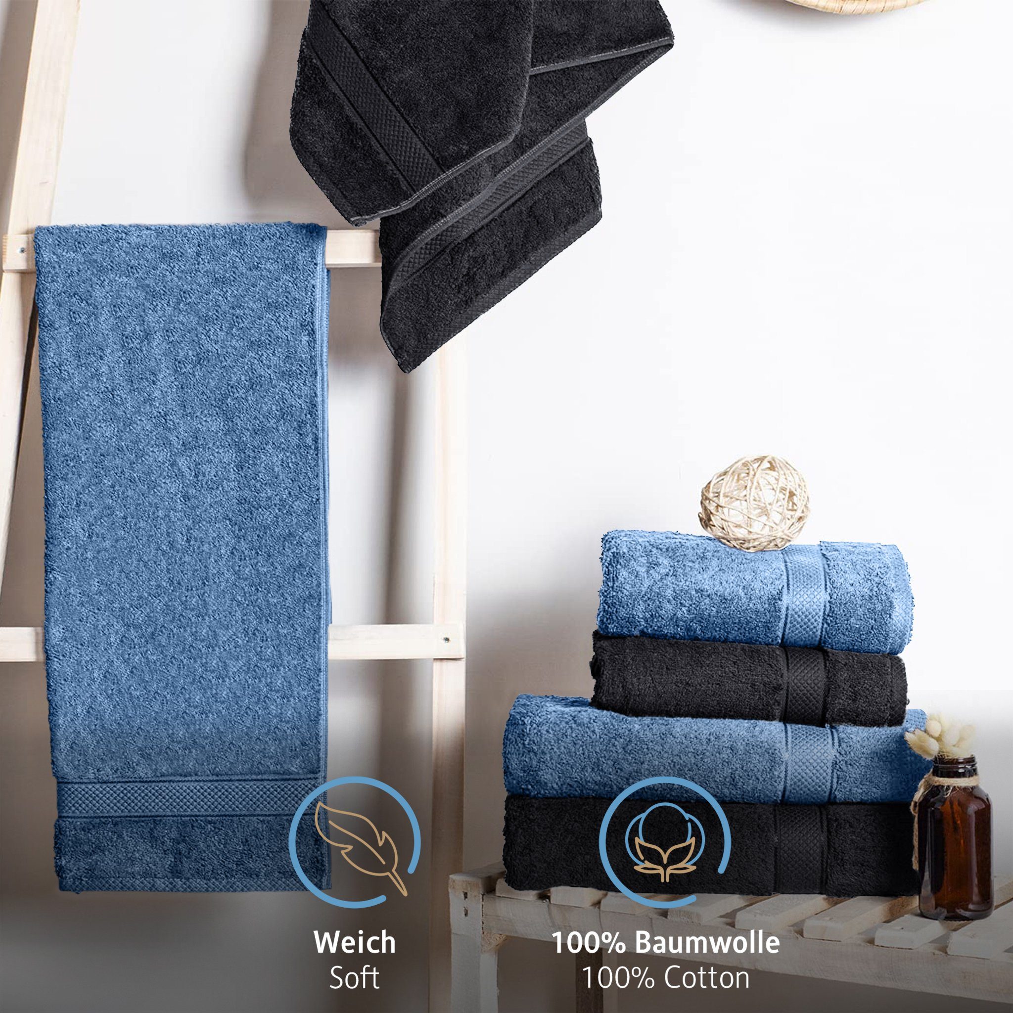 Komfortec Badetücher 100% Baumwolle, 470 g/m², günstig online kaufen