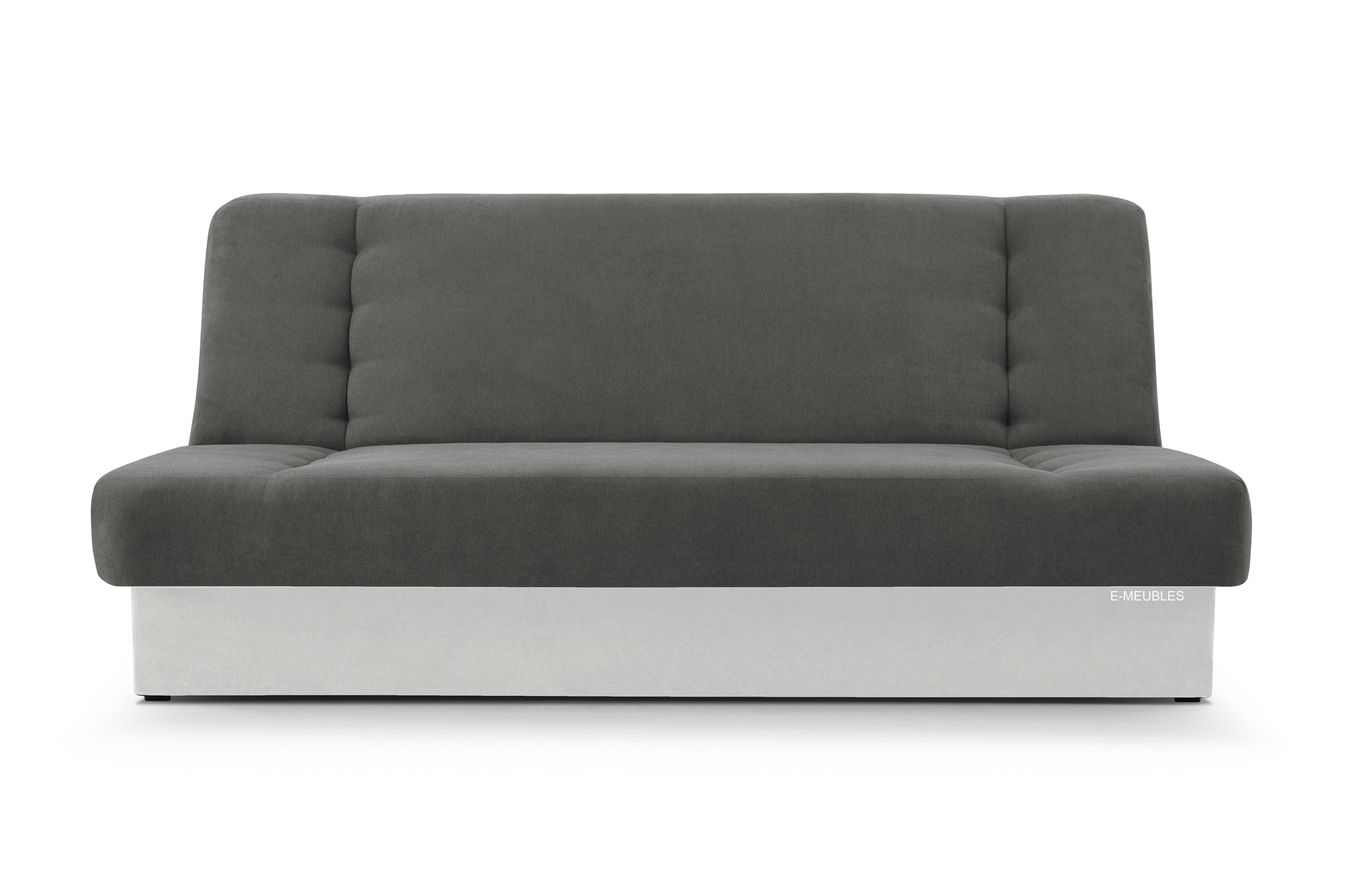 Polstersofa Cyprus, Schlafsofa Couch Clic-Clack mit Sofa Sofagarnitur SOFT Kunstleder und Federkern Klappsofa Dunkelgrau - 17 Kippsofa -, Bettkasten Schlaffunktion für Weiß - Wohnzimmer MOEBLO 120x190x90cm SORO + + 96