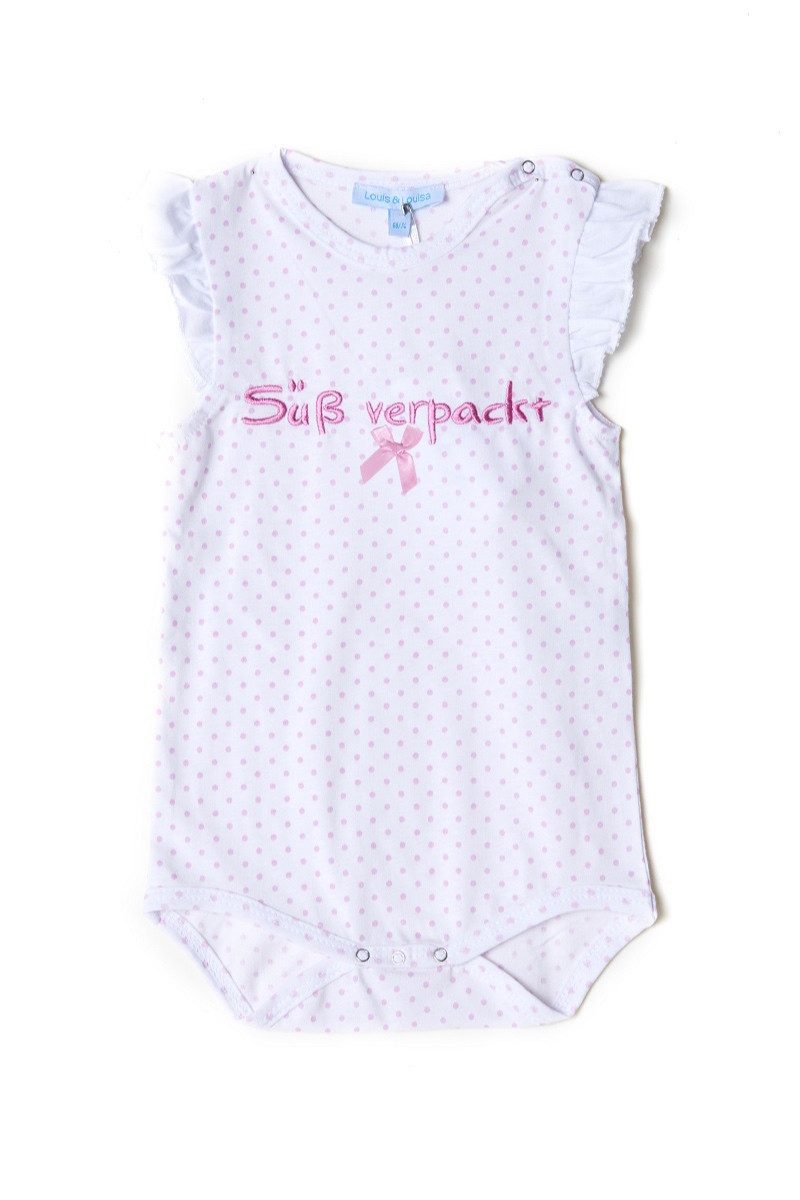 Louis & Louisa Trachtenkleid Baby Body - SÜß VERPACKT/RÜSCHE - weiß/rosa