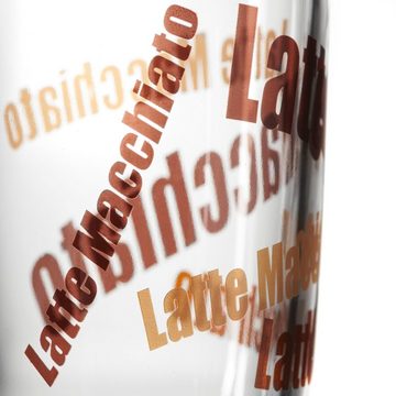 LEONARDO Latte-Macchiato-Tasse NAPOLI, Glas, Latte Macchiato-Tasse, 380 ml, 3-farbig, 6-teilig
