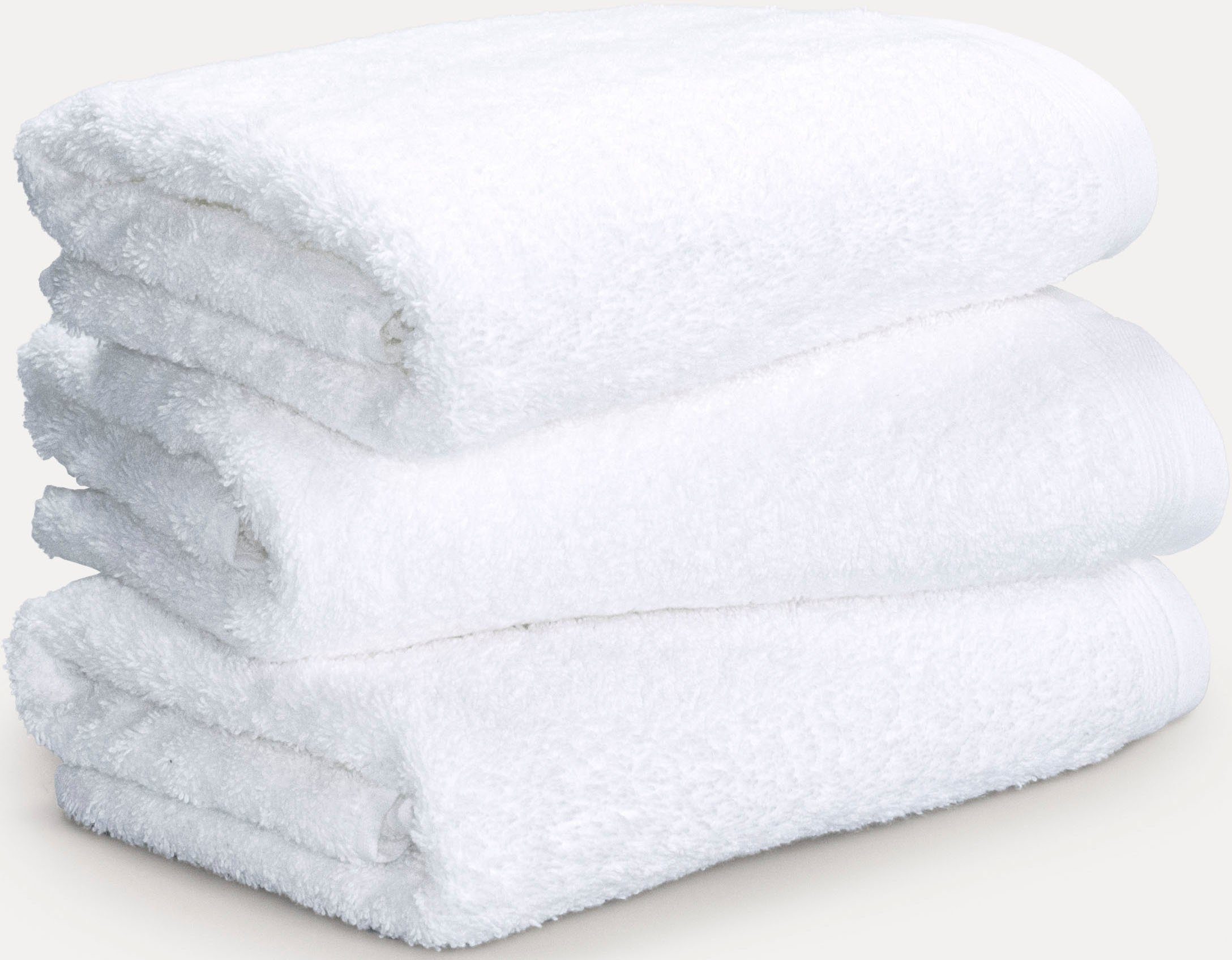Möve Полотенца Superwuschel, Walkfrottee (Set, 3-St), Handtuch mit Bordüre, 100% Premium Cotton Baumwolle, einfarbig, weich