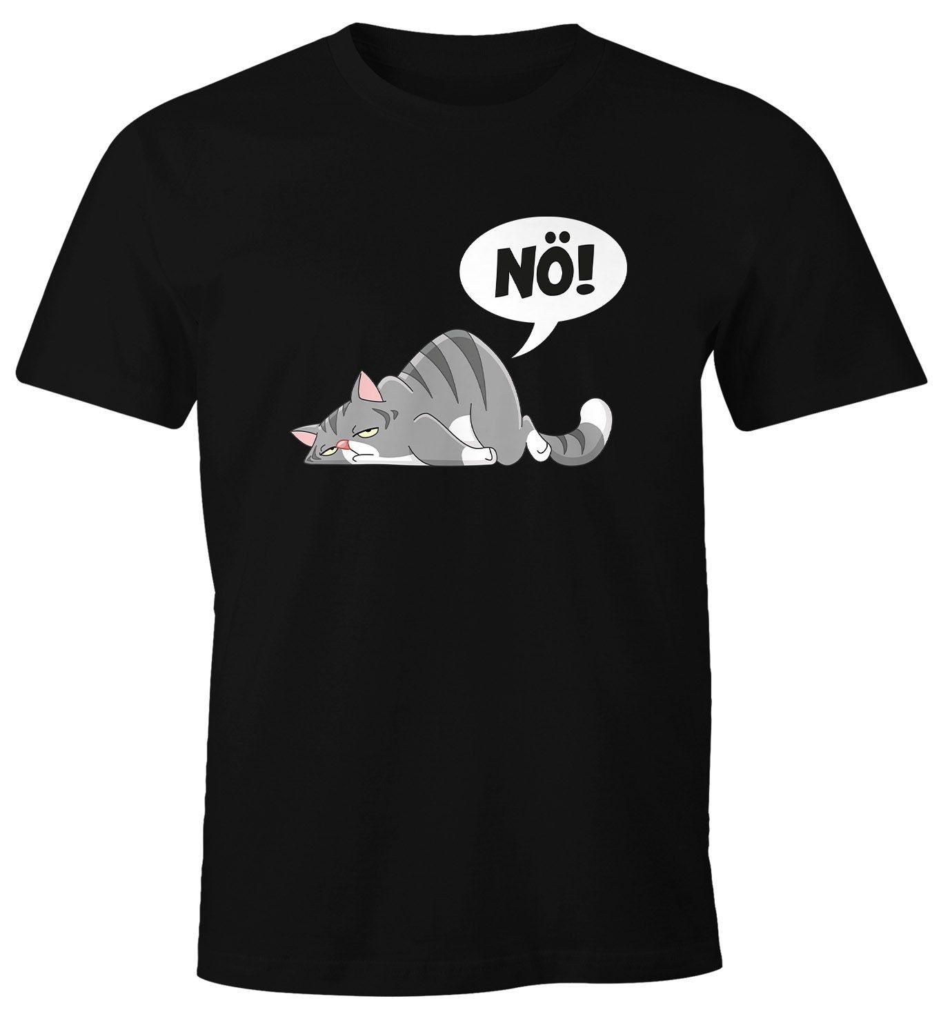 MoonWorks Print-Shirt Herren T-Shirt Nö! Nein Katze pupsen furzen kein Bock günstig online kaufen