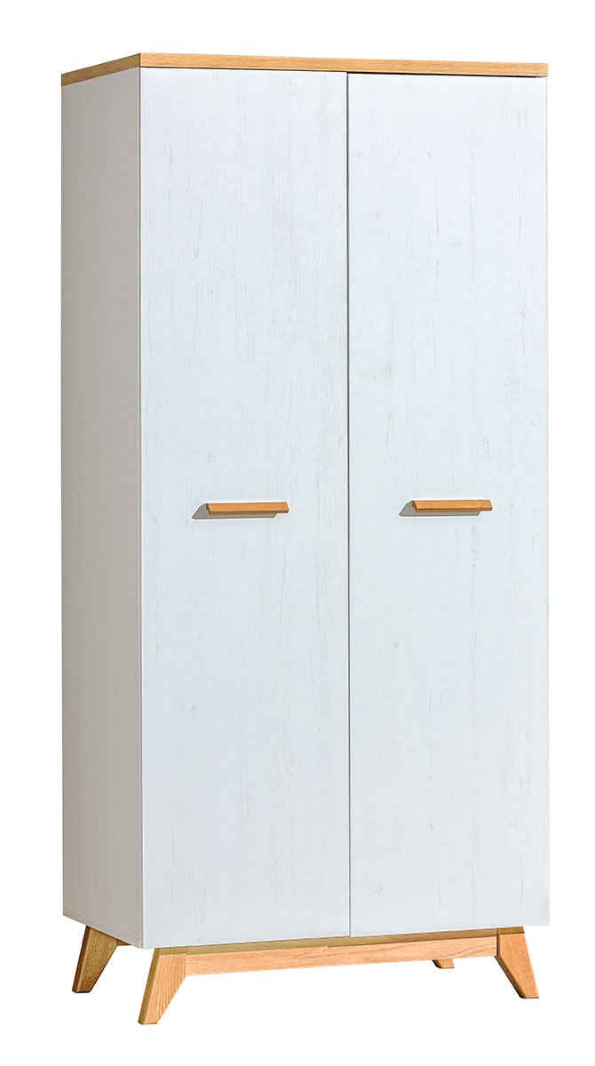 99rooms Stauraumschrank Svetlin Kiefer Andersen Nash Eiche (Kleiderschrank, Mehrzweckschrank) mit Einlegeboden, 2-türig, viel Stauraum, Skandinavisch Design, aus Massivholz