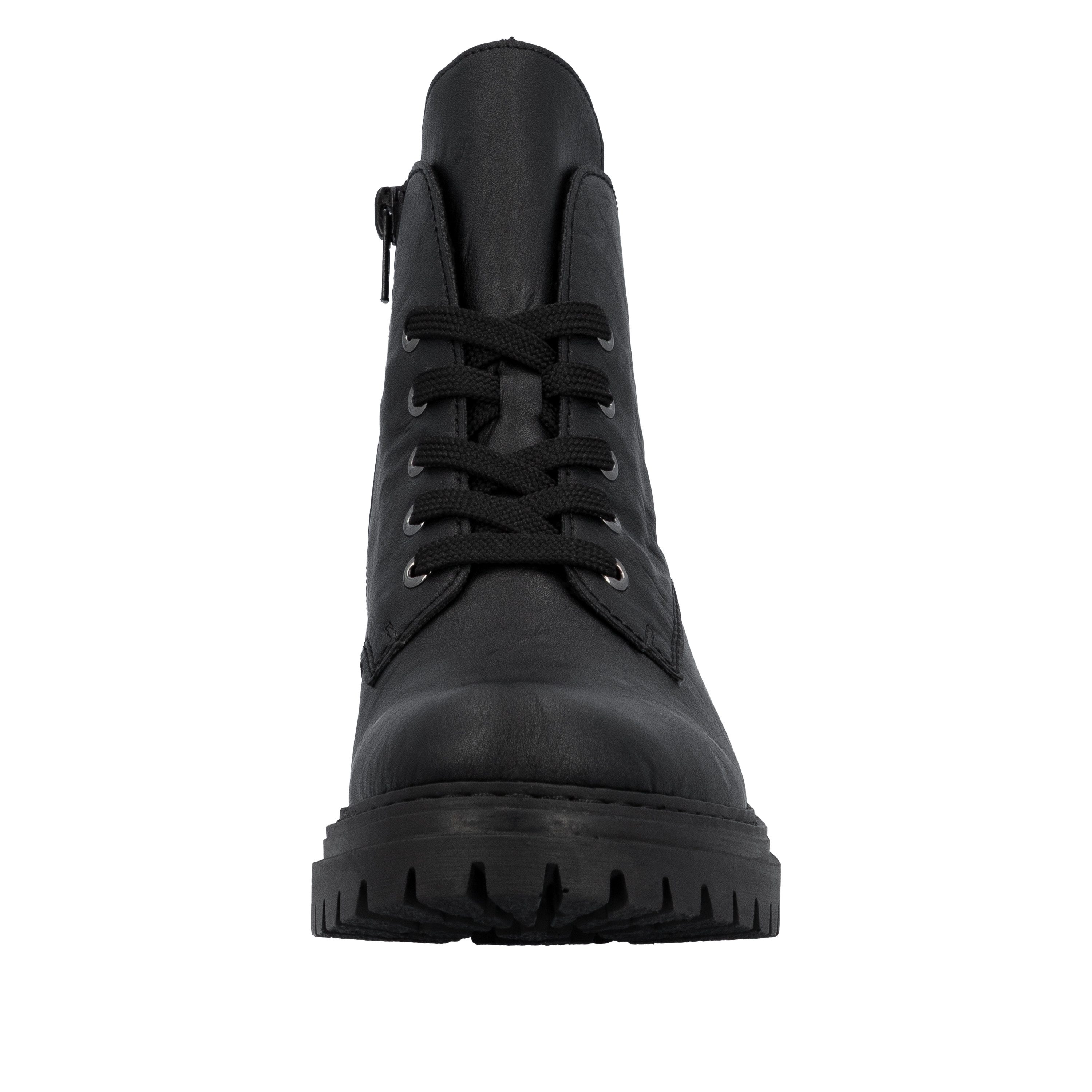 Rieker Schnürboots Schnürstiefelette, Profilsohle, mit praktischem Innenreißverschluss