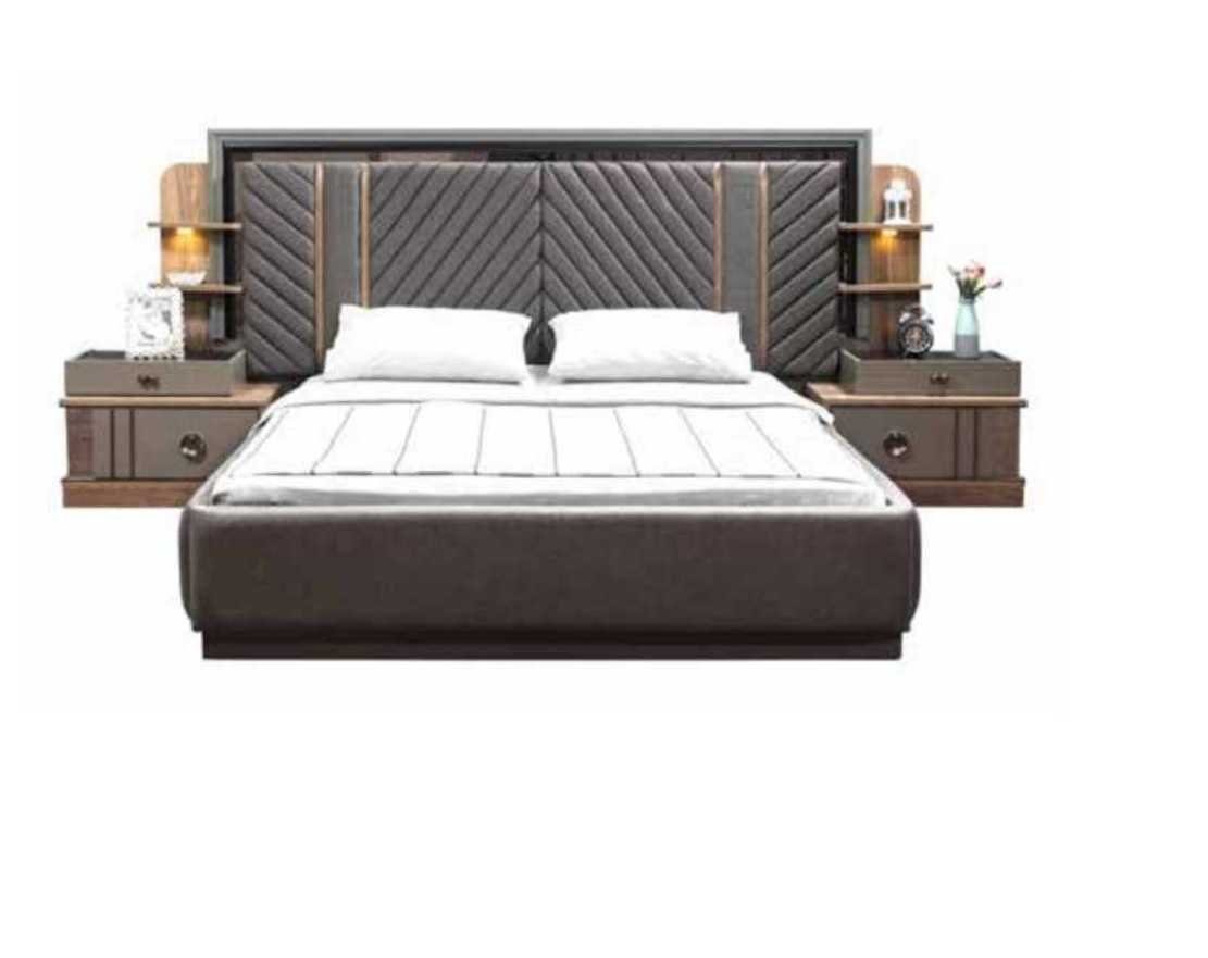 JVmoebel Schlafzimmer-Set Nachttisch 2x (4-St., Europa Modern Möbel schrank Bett Design 4tlg, Nachttisch, 2x in Luxus Bett, Made Kleiderschrank)