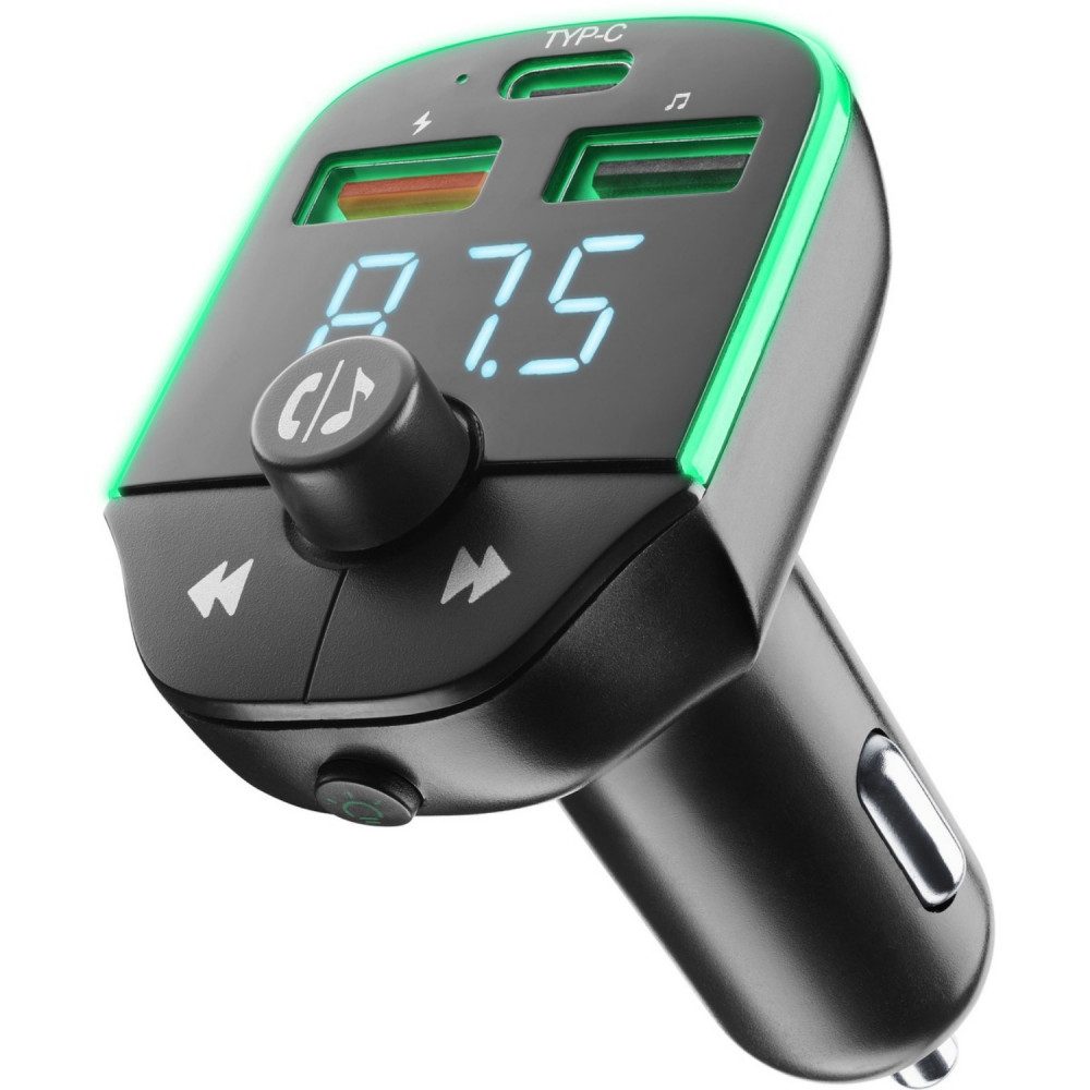 Cellularline Handy-Halterung Cellularline FM-Transmitter Bluetooth BTCARFMTRANSK, (Bluetooth FM-Transmitter mit Freisprechfunktion, Bluetooth FM-Transmitter mit Freisprechfunktion)