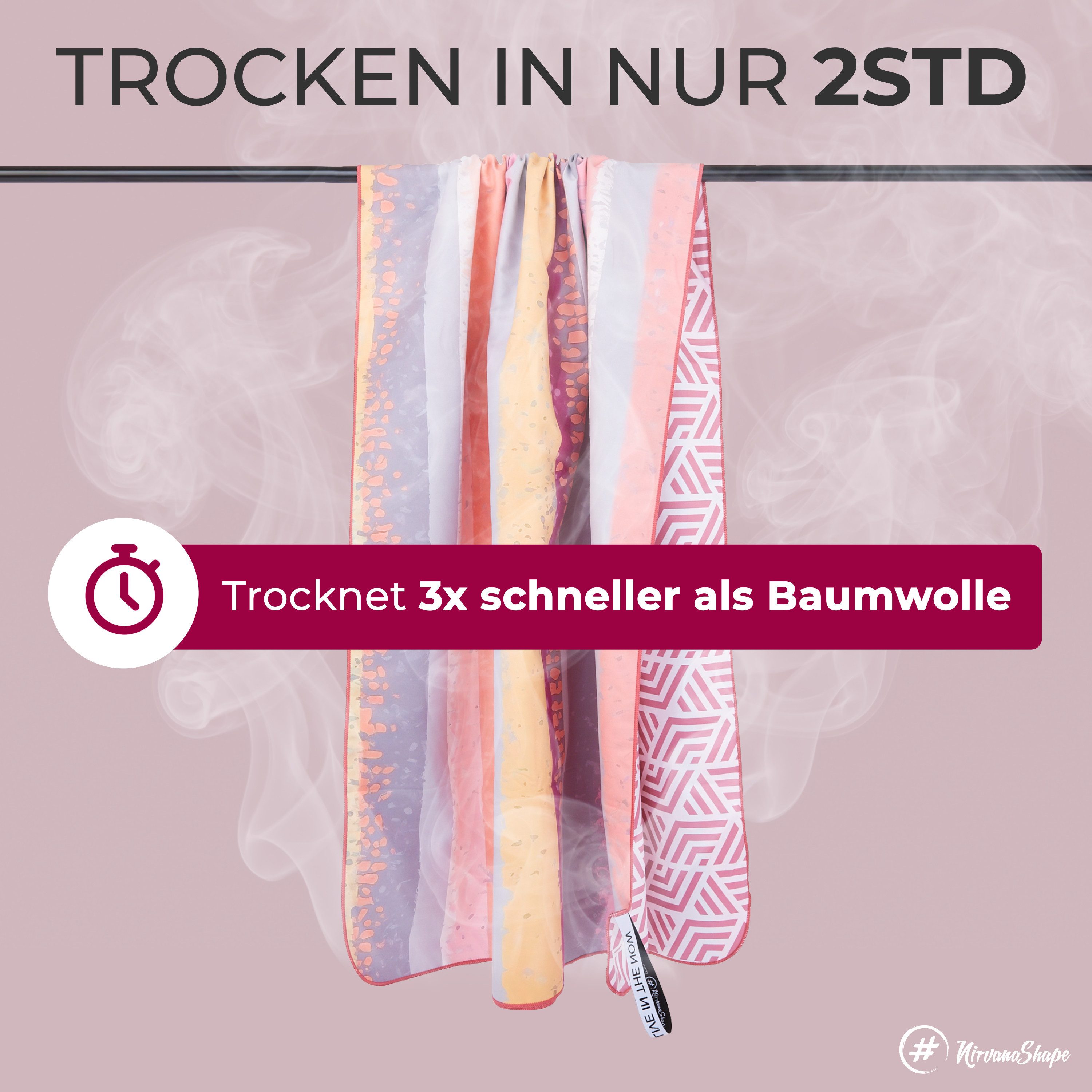 NirvanaShape Strandtuch Reise Handtuch Strandtuch XXL - Strandhandtuch, Mikrofaser Badetuch – Bild 5 von 5