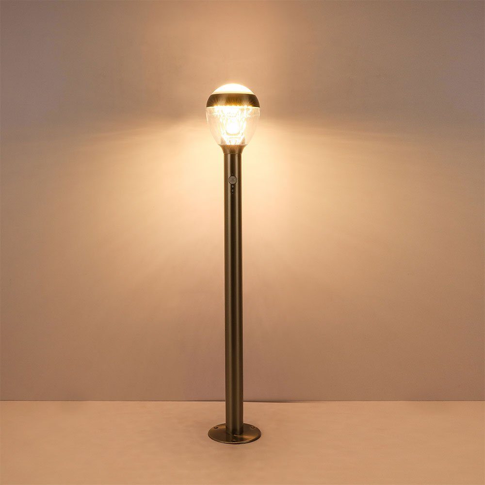 etc-shop LED Außen-Stehlampe, Leuchtmittel inklusive, Set Balkon Außen Steh Strahler LED Bereich Warmweiß, Lampen 2er Garten