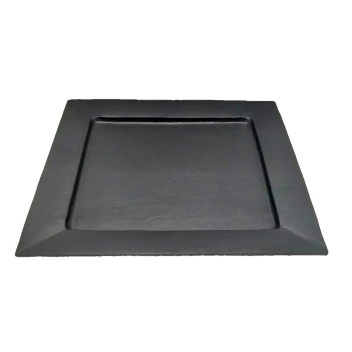 finehomegarden Tablett Dekotablett Metall Spuare schwarz matt Kerzentablett 50x50cm, Metall, (1-tlg), Tablett Dekotablett Metalltablett Kerzentablett / Paket