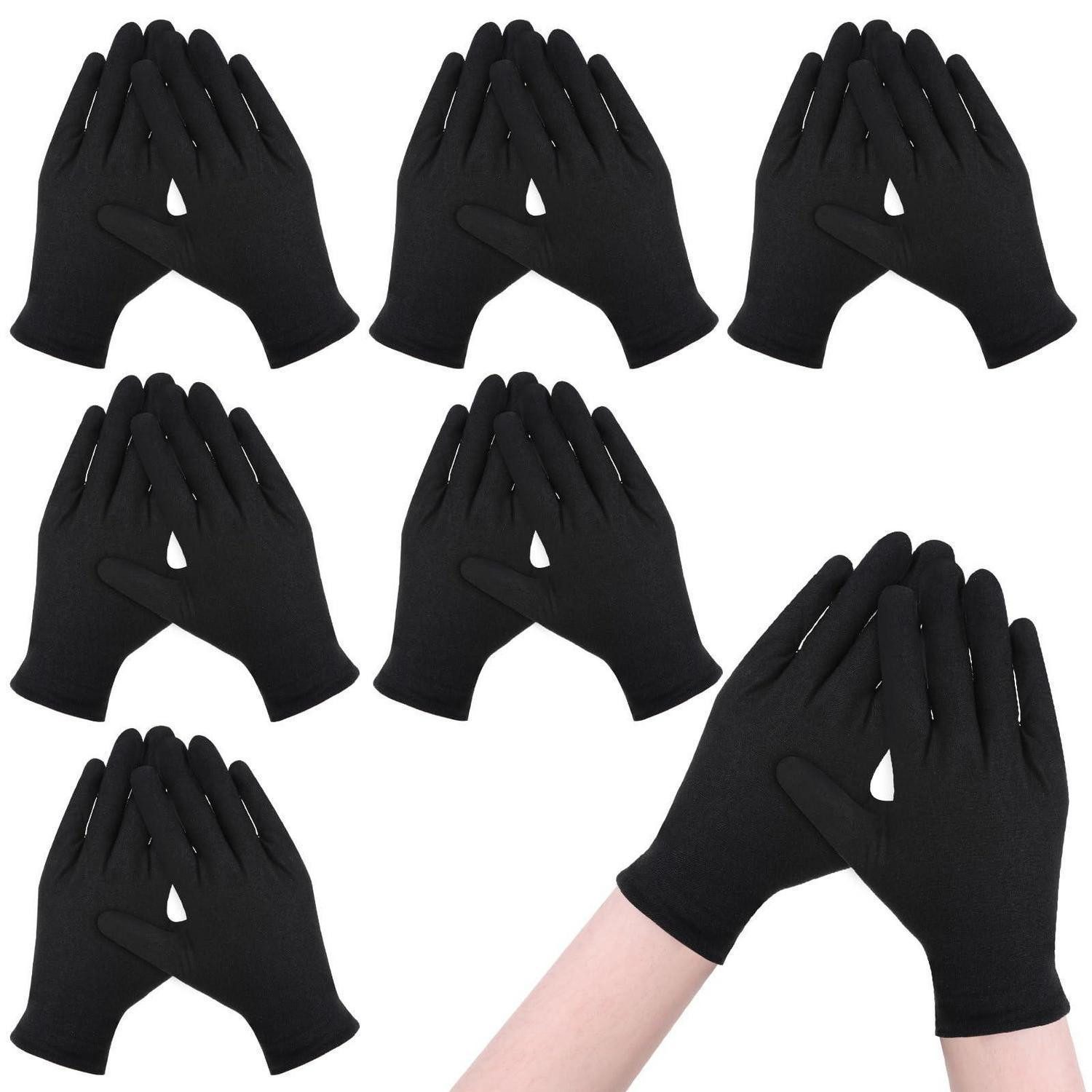 LuxusKollektion Baumwollhandschuhe Handschuhe Baumwolle Schwarz 6 Paar Dünn Wiederverwendbar (6-St)