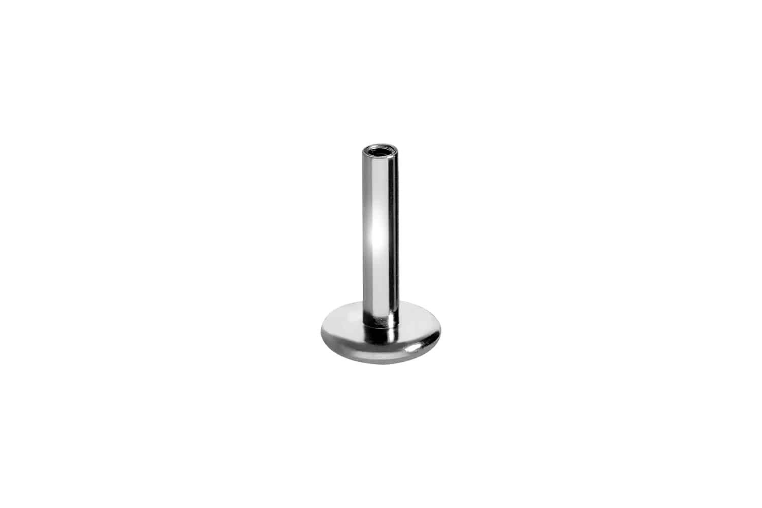 Piercing-Set Titan Labret mit Innengewinde ohne Kugel ABGERUNDETE PLATTE
