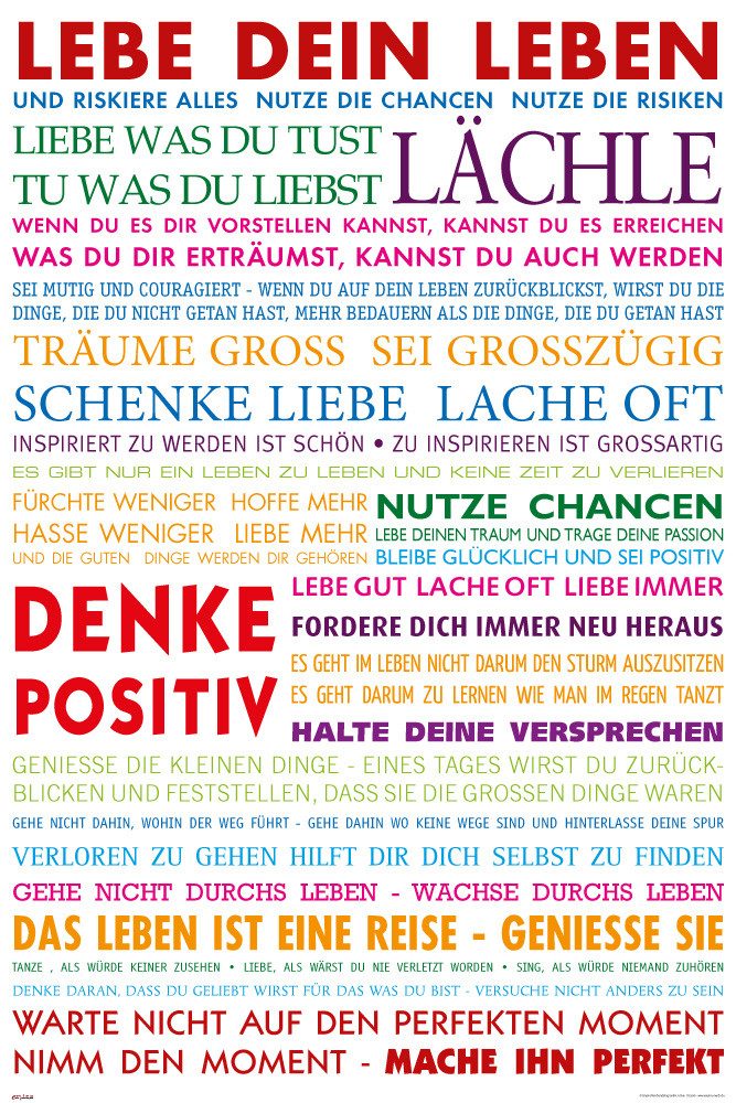 Poster Motivational - Poster - Lebe Dein Leben Bunt günstig online kaufen