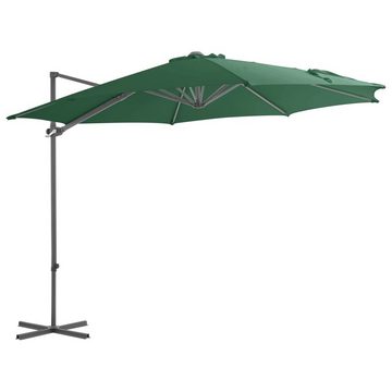 vidaXL Balkonsichtschutz Sonnenschirm mit Schirmständer Grün