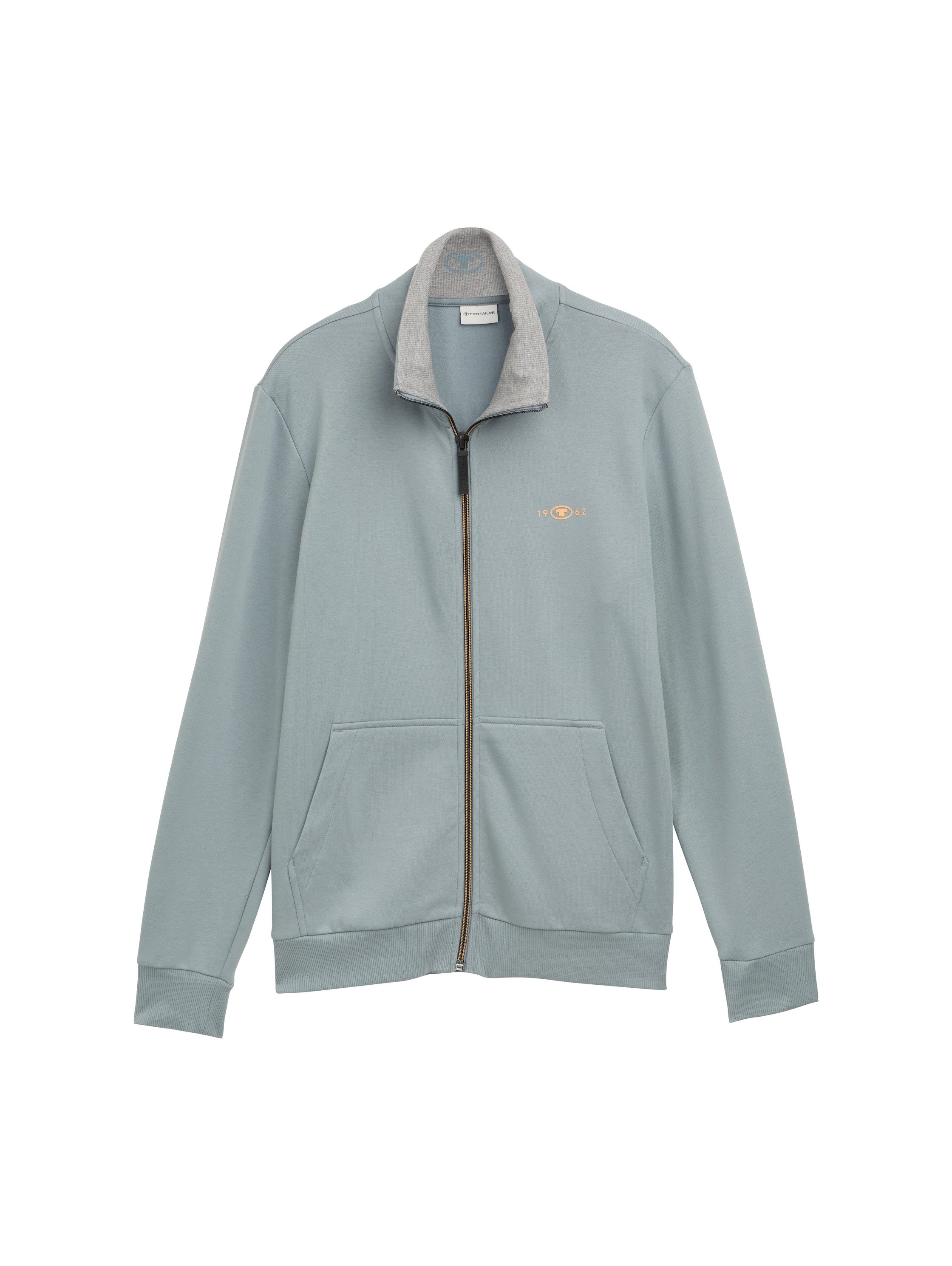 Tom Tailor Herren Sweatjacke PRINTED STAND-UP - Regular Fit günstig online kaufen