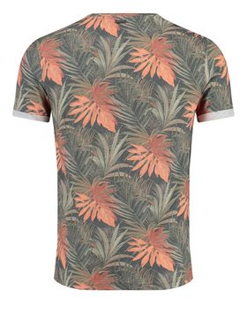 Key Largo T-Shirt MT00488 Leaf Hawaii Look Blumenmuster Rundhalsauschnitt allover Print kurzarm slim fit