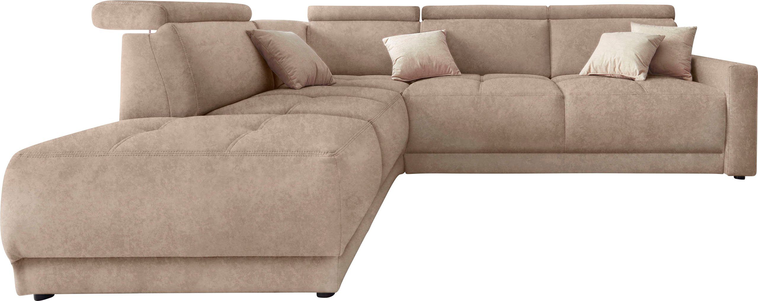 DOMO collection Ecksofa Ava L-Form, mit Ottomane, Federkern wahlweise mit Kopfteilverstellungen