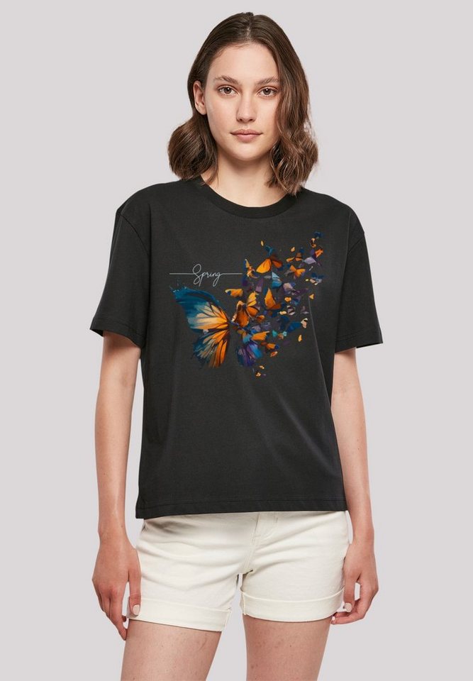 F4NT4STIC T-Shirt Schmetterling Print, Fällt weit aus, bitte eine Größe  kleiner bestellen