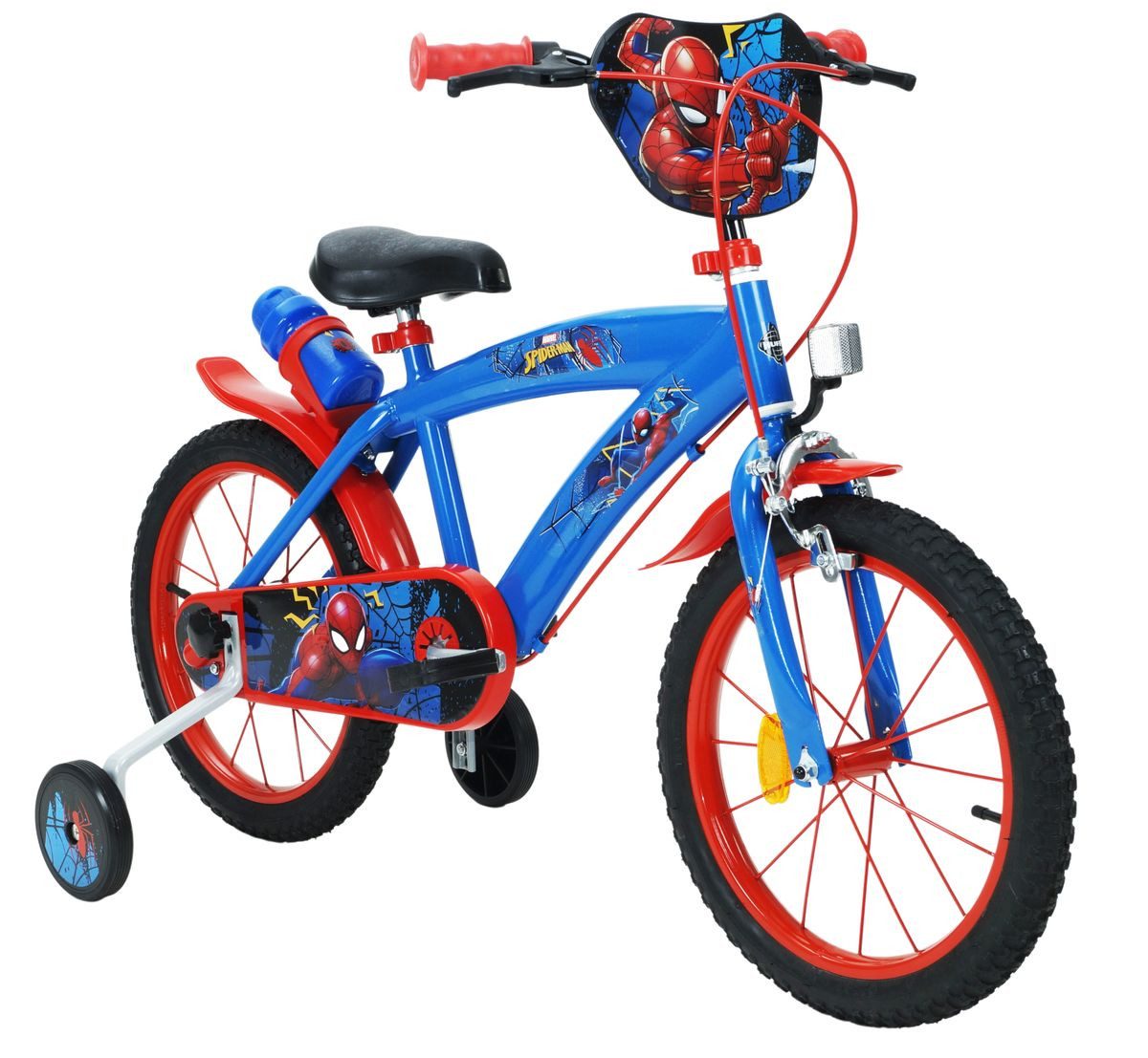 Huffy Kinderfahrrad 14 Zoll Kinder Fahrrad Rad Bike Disney Spiderman Marvel Huffy 24941, 1 Gang, Stützräder, Trinkflasche