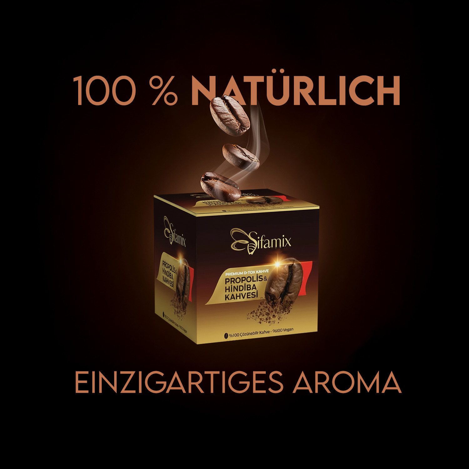 ŞİFAMİX Kaffee Propolis & Zichorienkaffee–Naturprodukt & Energiegeladen 100g, 100 g