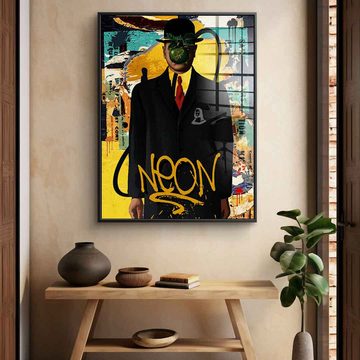 DOTCOMCANVAS® Acrylglasbild KINETIC 4 - STREETY MAGRITTE - Acrylglas, Acrylglasbild KINETIC 4 - STREETY MAGRITTE Pop Art Portrait Wandbild