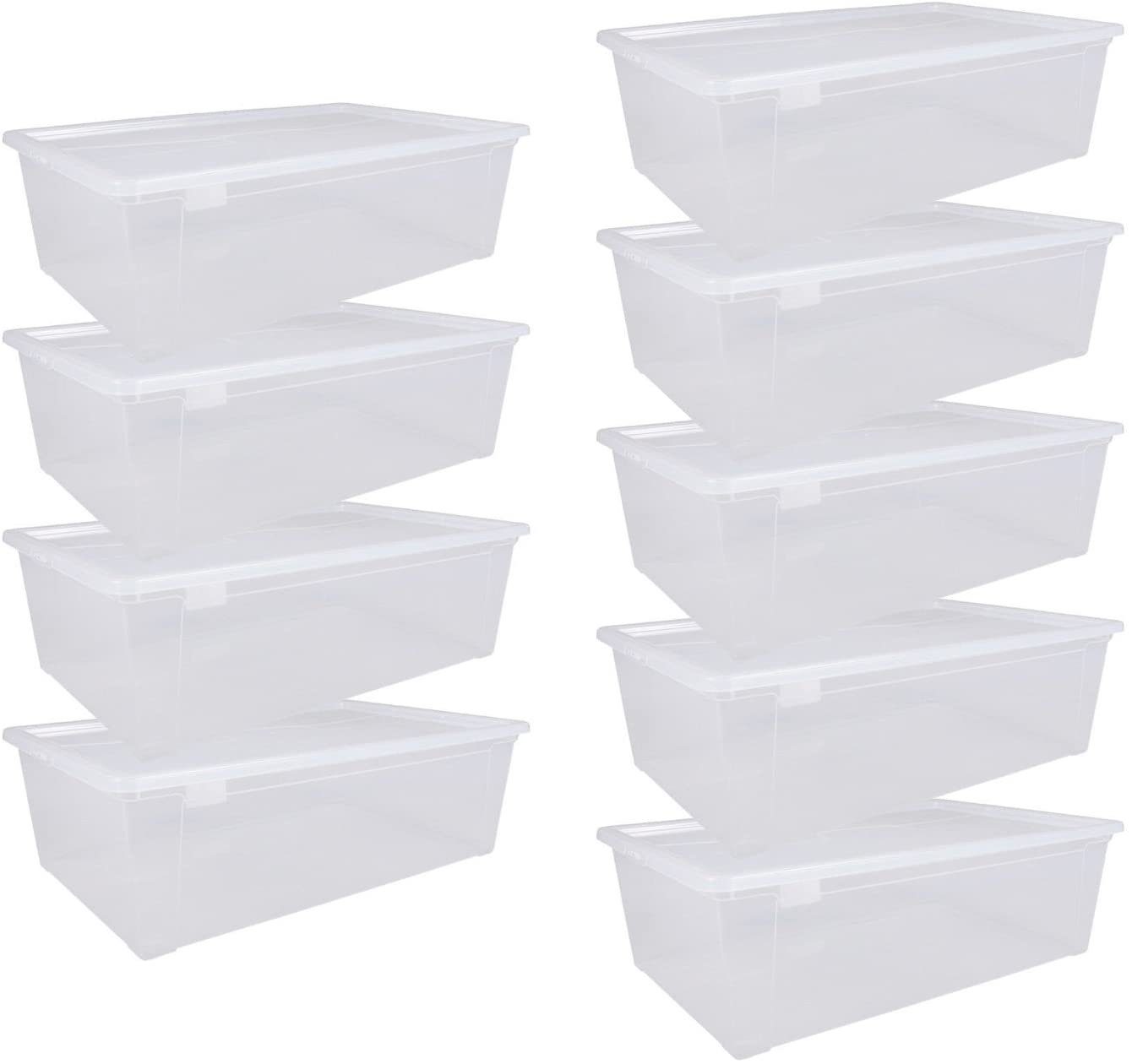 ONDIS24 Aufbewahrungsbox Aufbewahrungsbox Schuhbox Utensilienbox Lagerbox Allzweckbox Easy XL (9 St), durchsichtig, nestbar