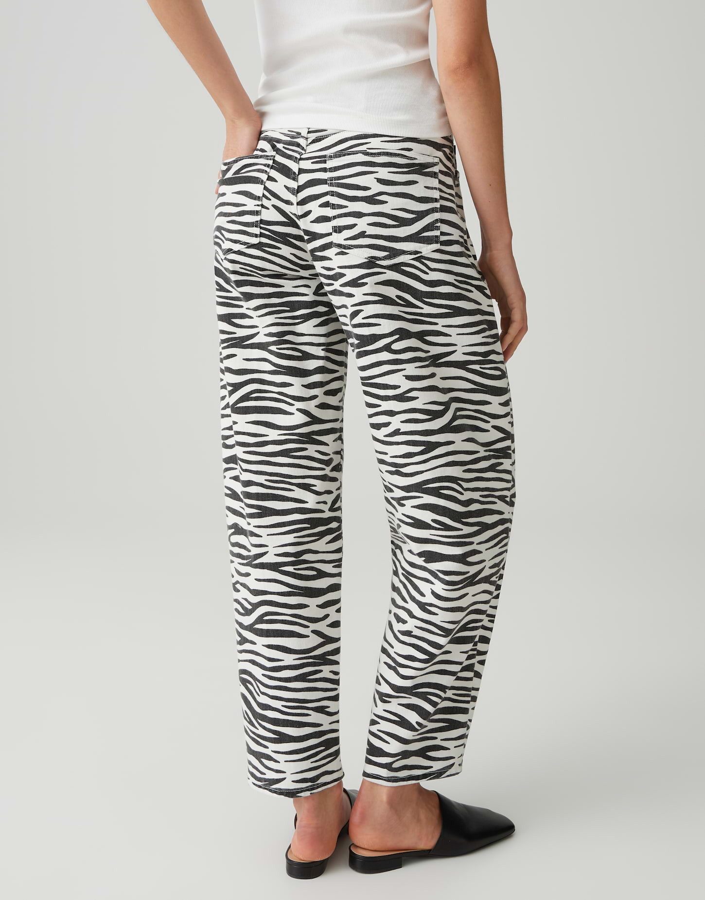 OPUS PANTS Relax-fit-Jeans Mari clear zebra aus Denim mit Animal Print Mit 5 Pocket Design für entspannte Denim Looks