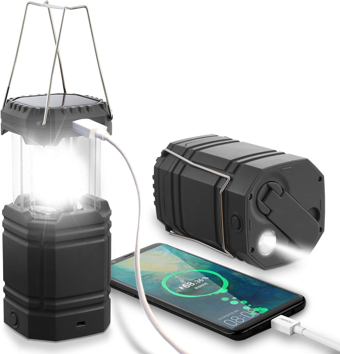 FELIXLEO Gartenleuchte Tragbare, einziehbare LED-Campinglampe, geeignet für Zelte