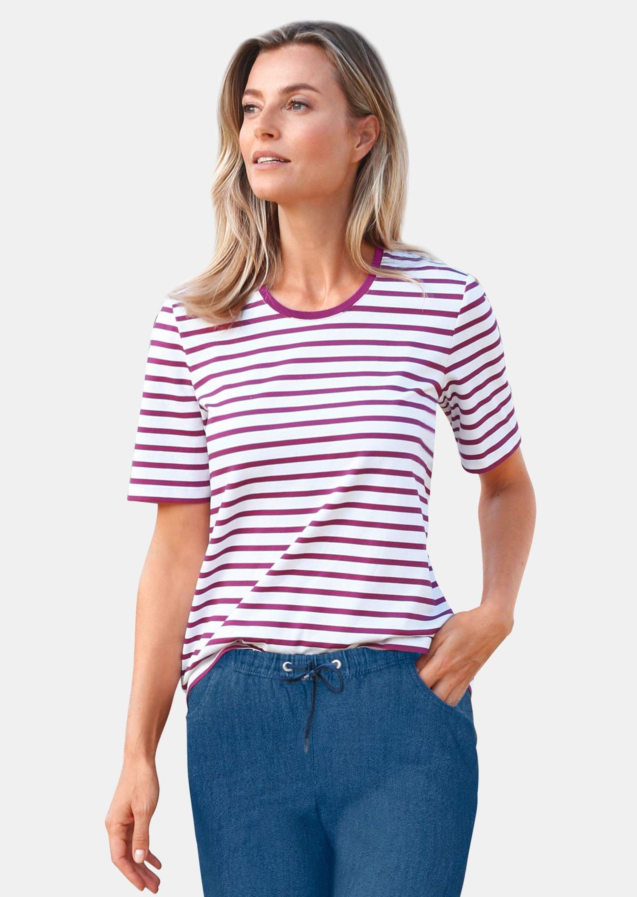 GOLDNER T-Shirt Kurzgröße: Ringelshirt mit Halbarm günstig online kaufen
