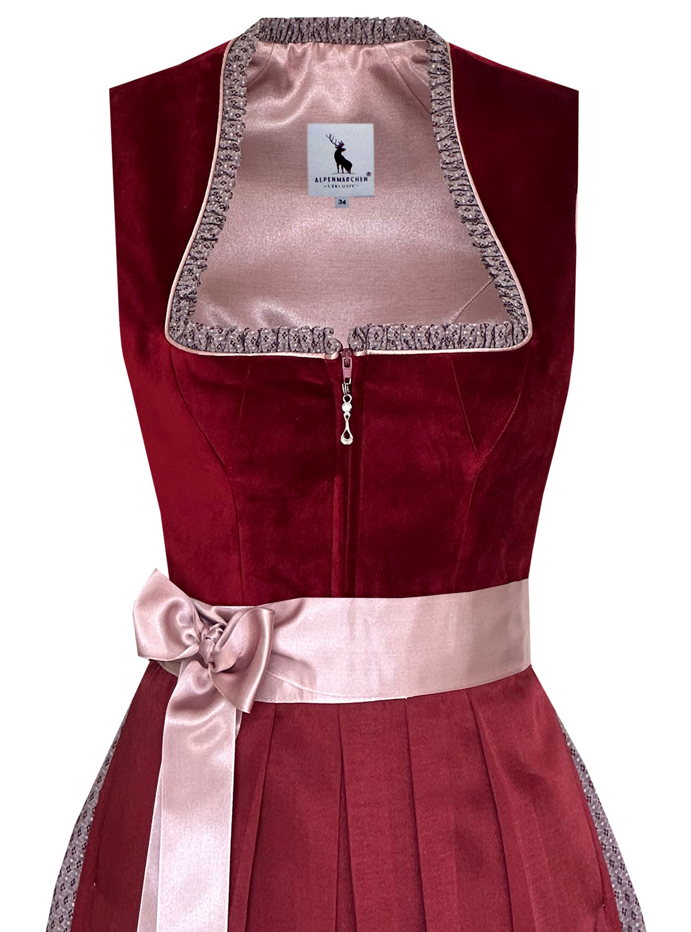 Alpenmärchen Dirndl Langes Dirndl Lorena in rot - ALM1025 günstig online kaufen