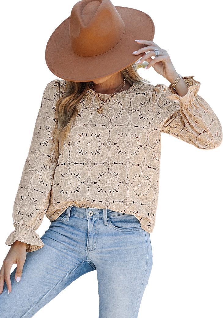 Cupshe Blusentop Romantisches Strick Top aus Spitze