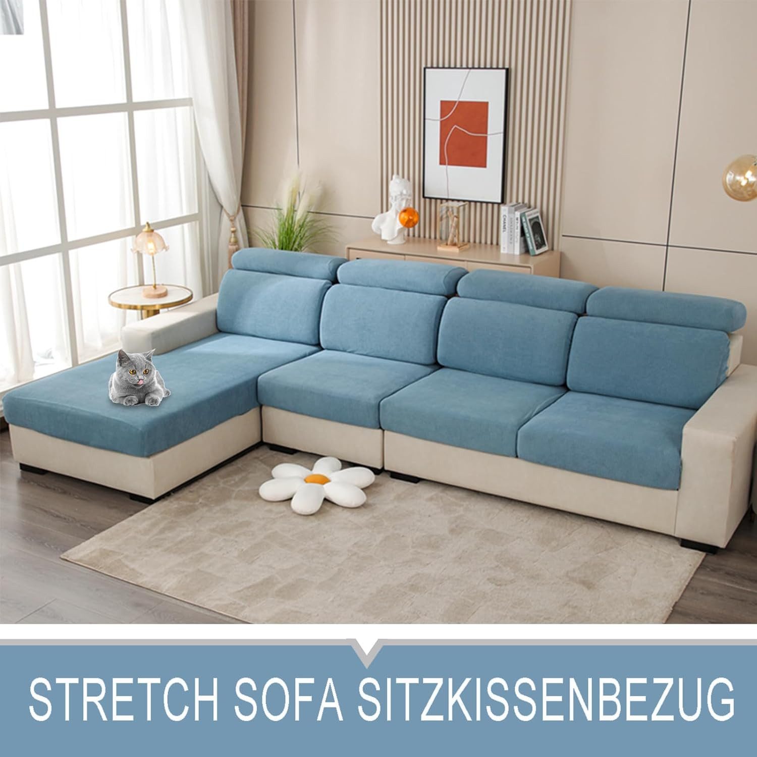 Coonoor Sofahusse Sofa Sitzkissenbezug Stretch Sitzkissenschutz günstig online kaufen