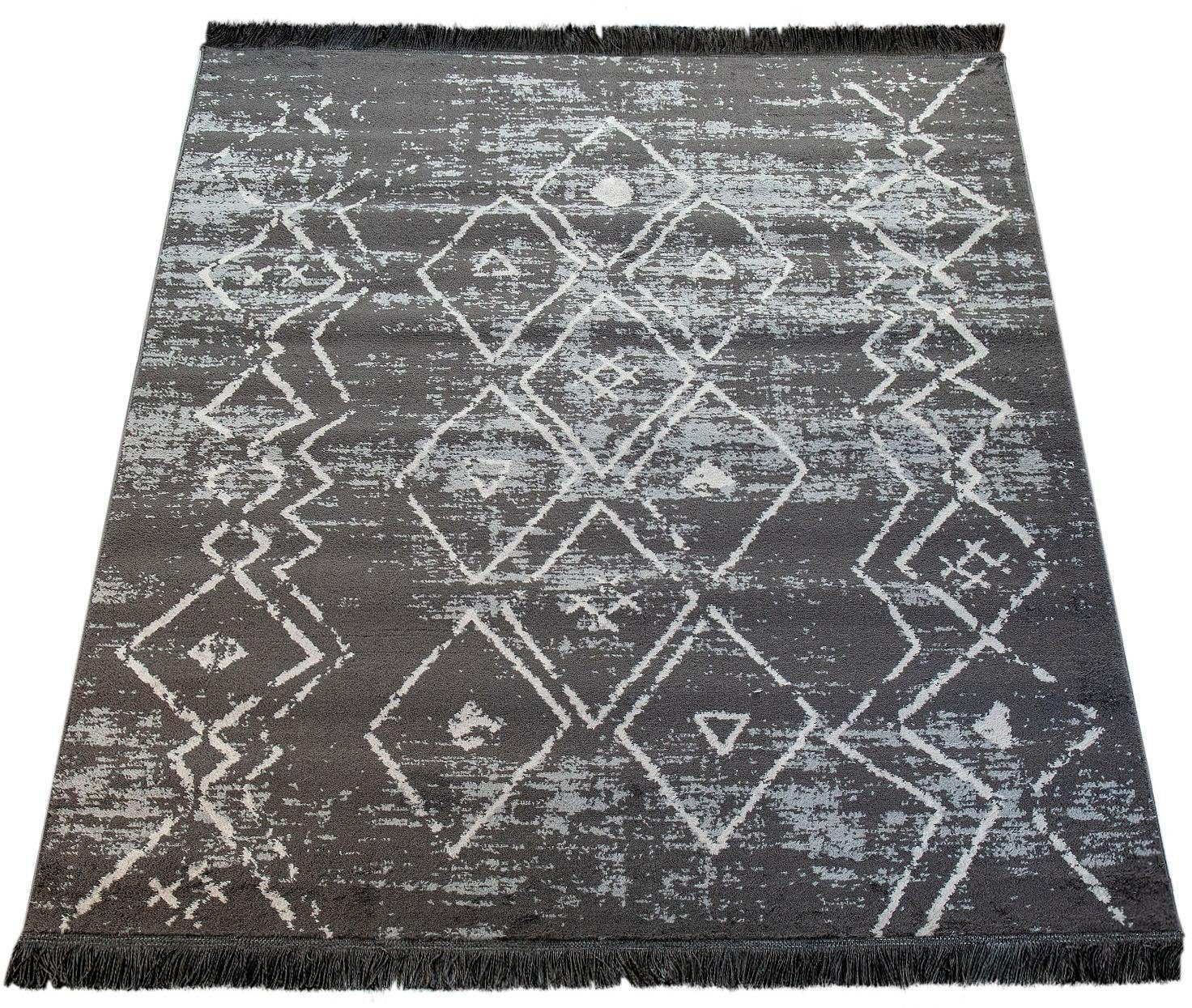Teppich Kelim Rauten Scandi Paco rechteckig, Design, 317, 18 Muster, Fransen Höhe: mm, mit Home