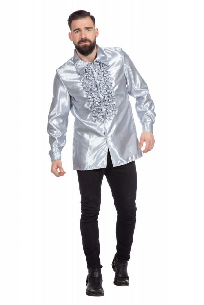 Wilbers Kostüm Rüschenhemd silber Unisex