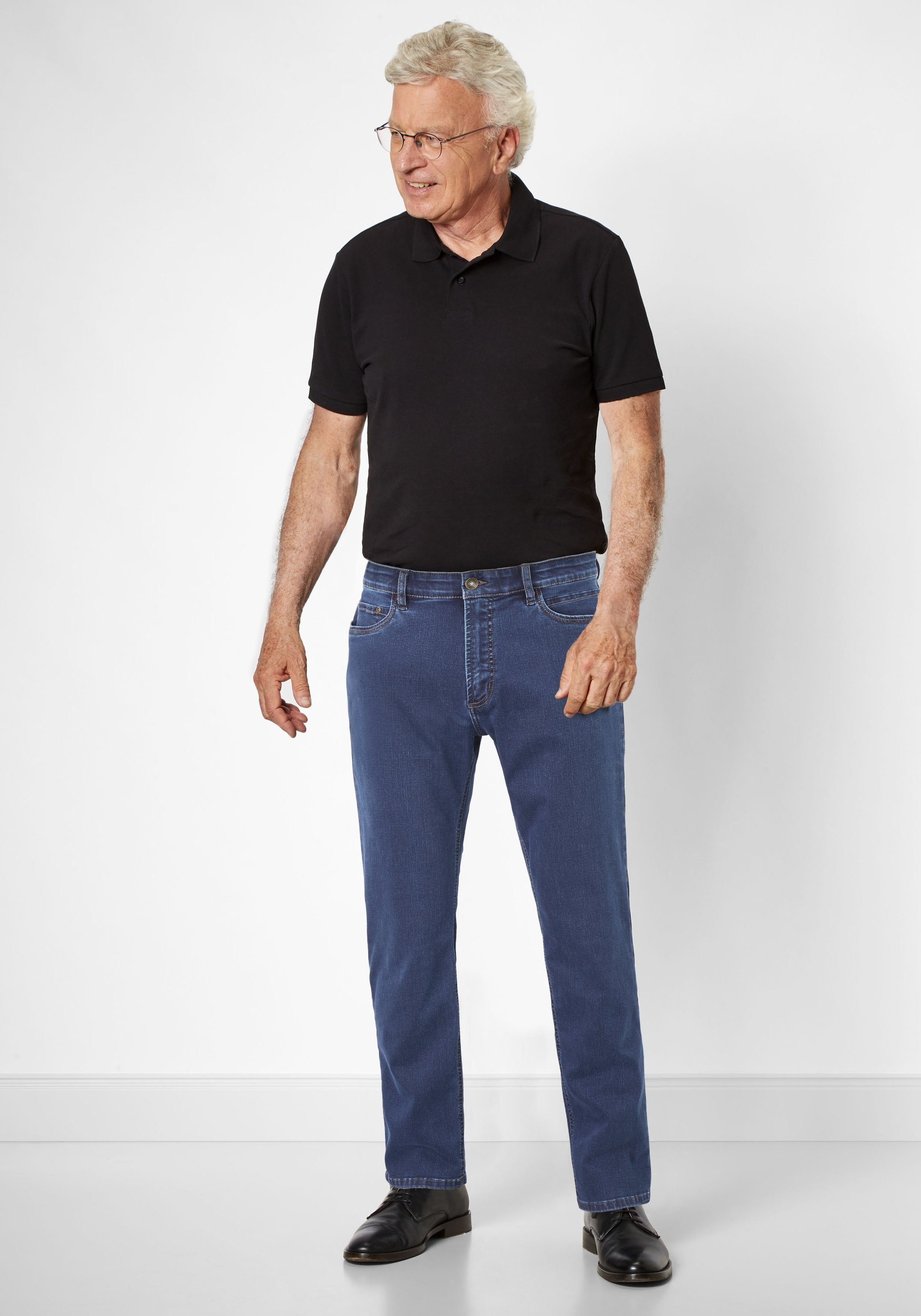 Suprax Regular-fit-Jeans Jeans mit Komfort-Dehnbund und Sicherheitstasche Dark Stone