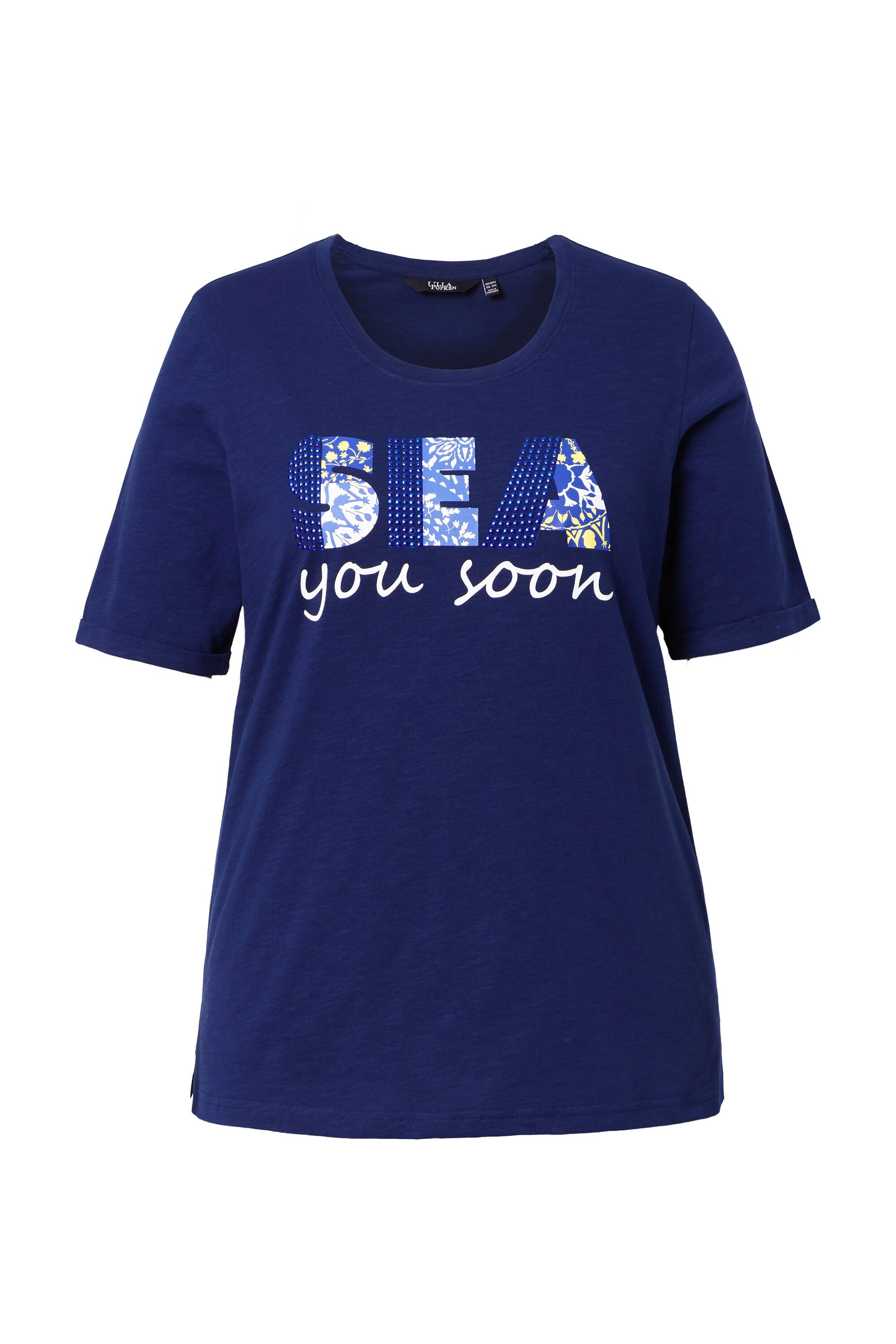 T-Shirt T-Shirt Glitzersteinchen Classic Rundhals Halbarm