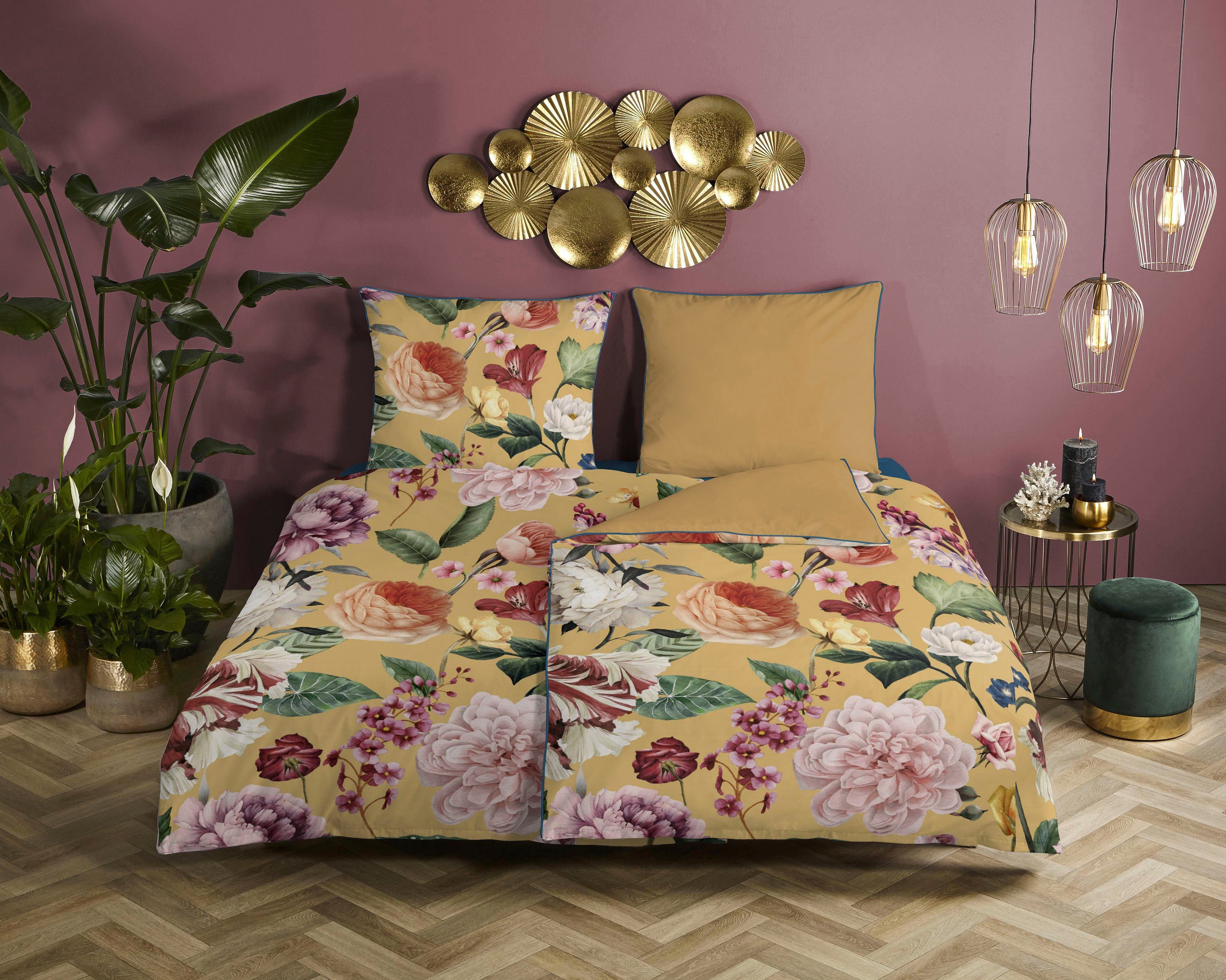 Descanso Wendebettwäsche Fiori, Satin (Bio-Baumwolle), 3 günstig online kaufen