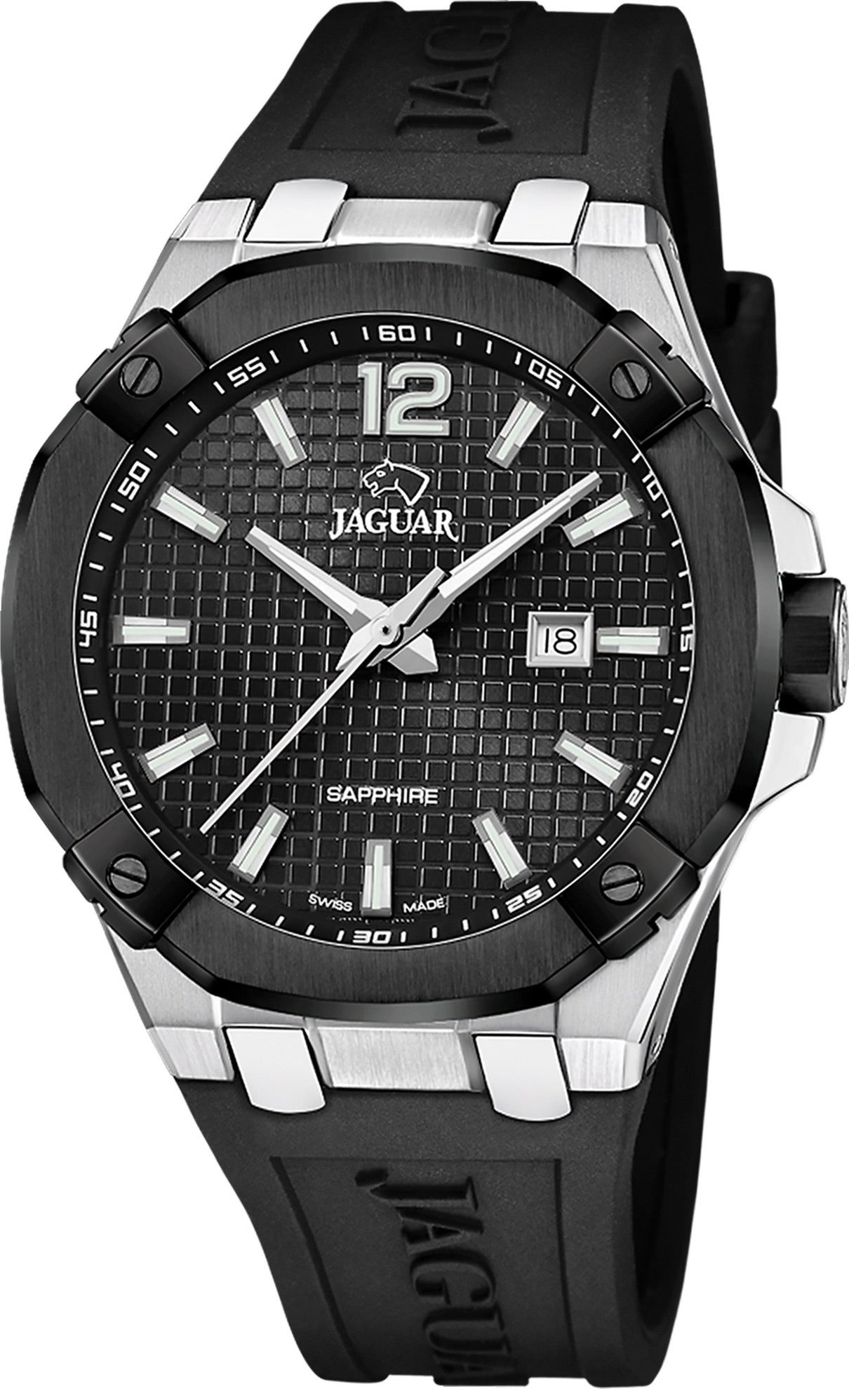 JAGUAR Quarzuhr Jaguar Herrenuhr Silikon schwarz Jaguar, (Analoguhr), Herre günstig online kaufen