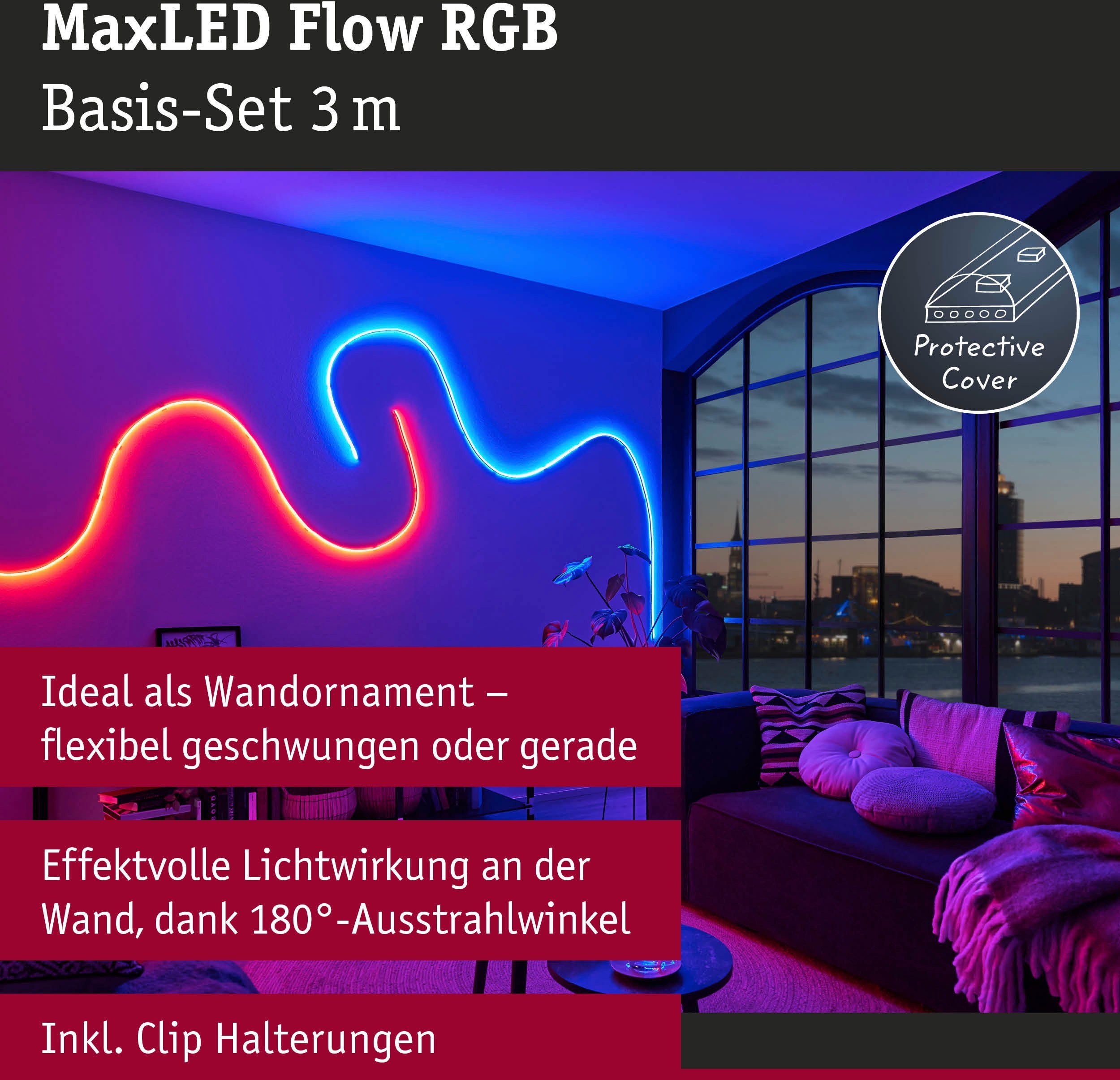 3m LED-Streifen Set Basic MaxLED Flow Paulmann RGB