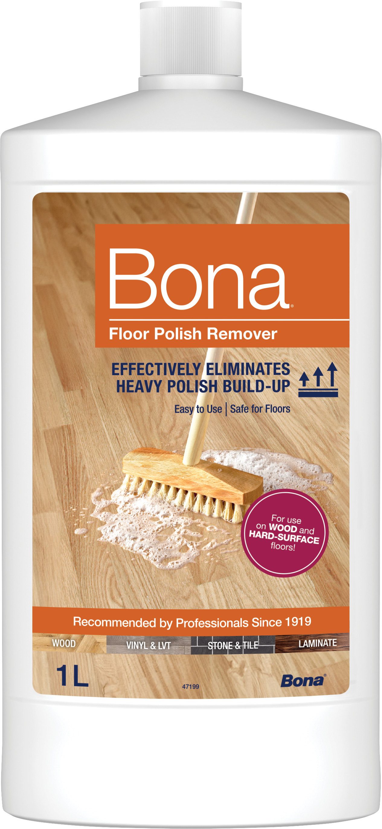 Bona Polish Entferner 1 L, Grundreiniger Bodenpflegemittel (1 St), Alkalischer Reiniger, zur Entfernung von alten Pflegemittelschichten