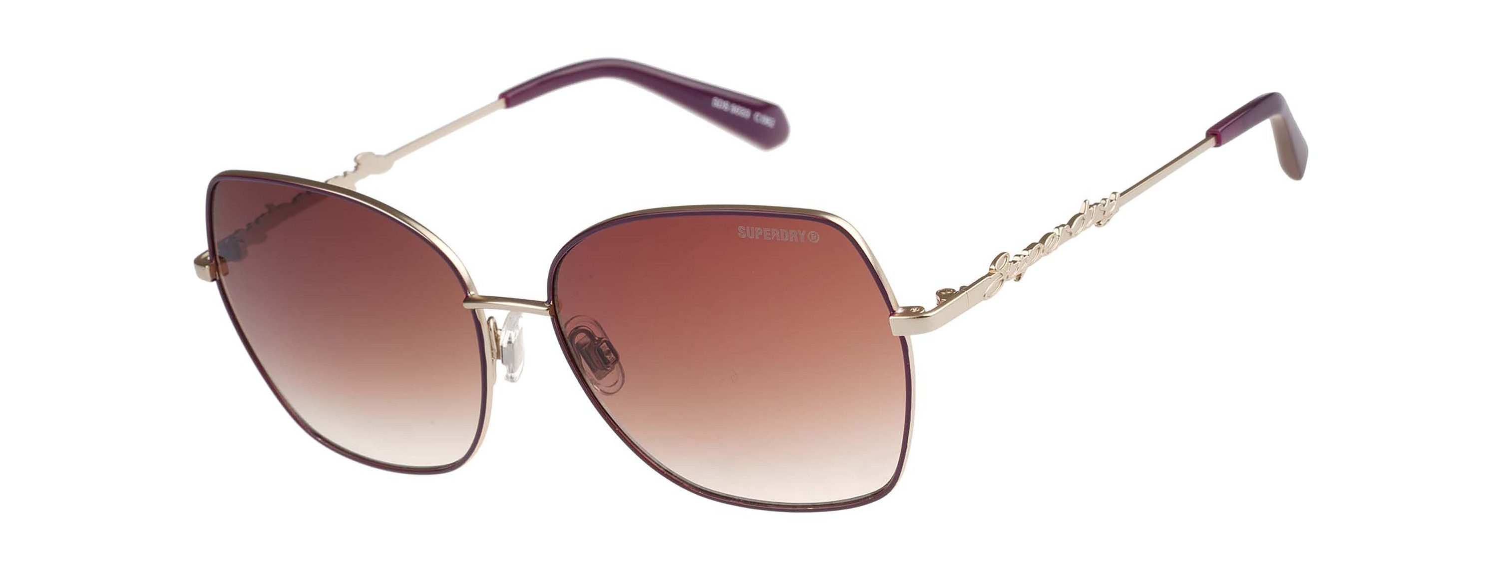 Superdry Sonnenbrille Modell 995062 Form Butterfly, Logoschriftzug auf Bügel, Metallfassung