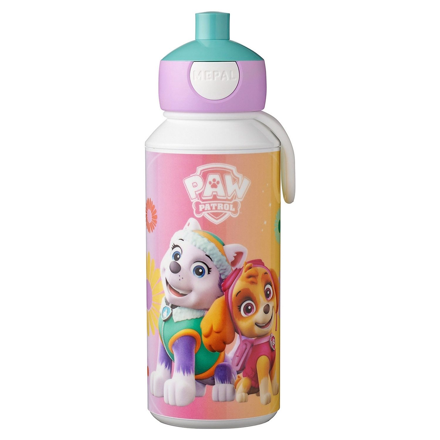 Trinkflasche CAMPUS, 400 ml, Lila, Türkis, Kunststoff, Silikon